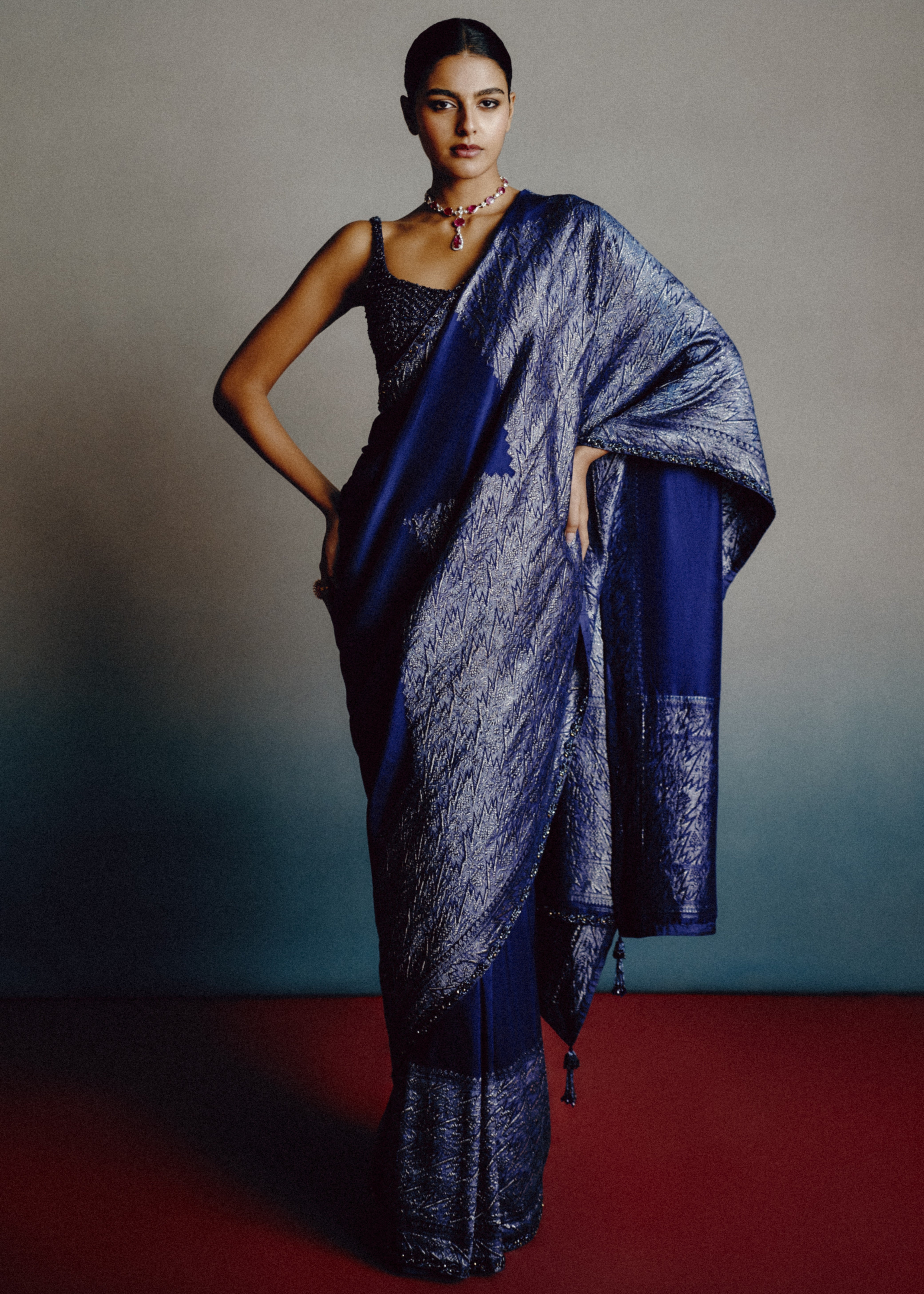Noir Sapphire Sari