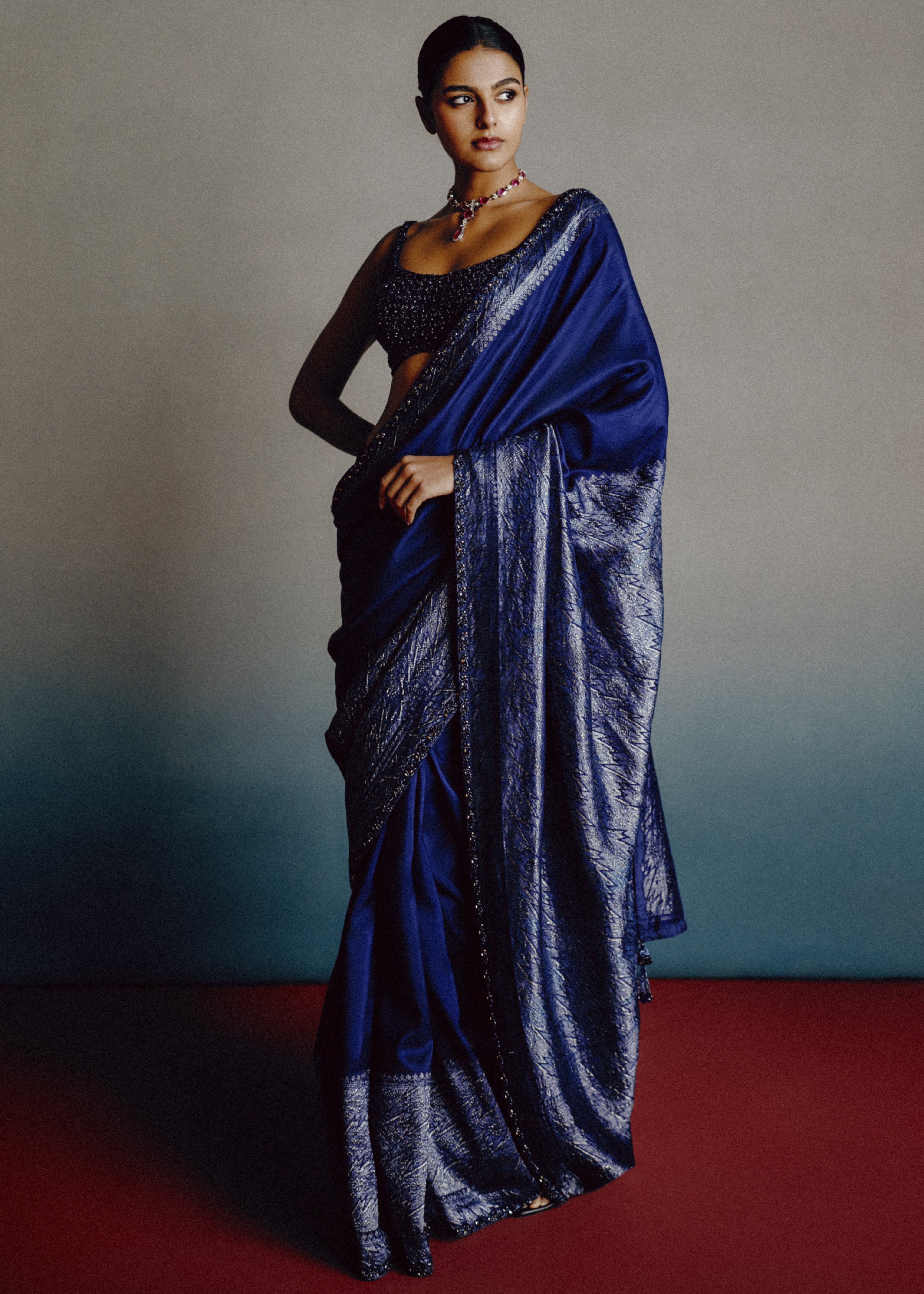 Noir Sapphire Sari