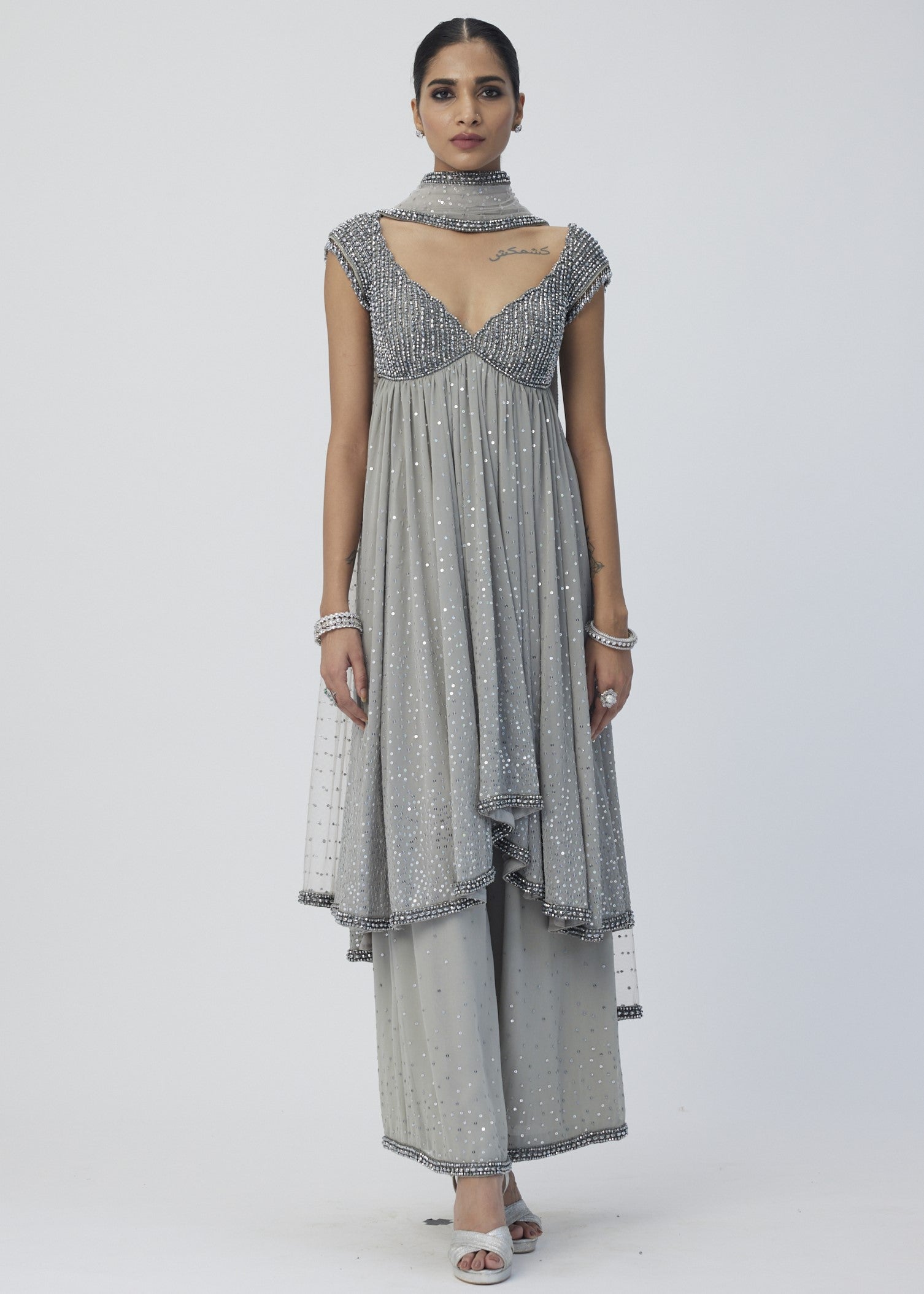 Crystal Grey Kurta Set