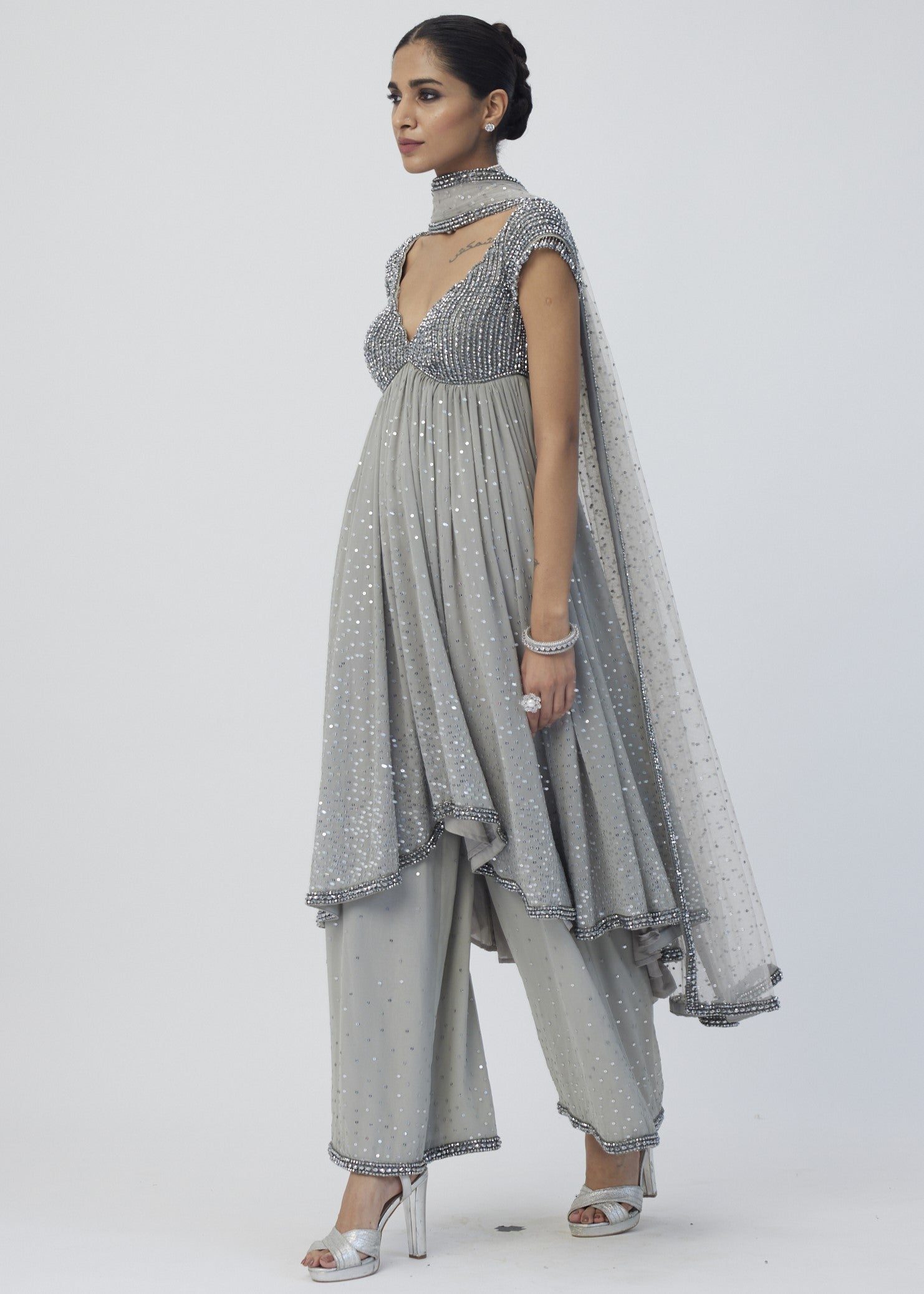 Crystal Grey Kurta Set
