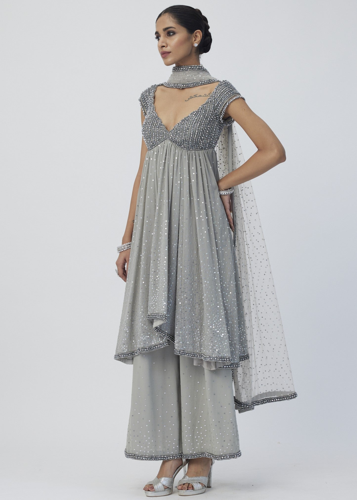 Crystal Grey Kurta Set