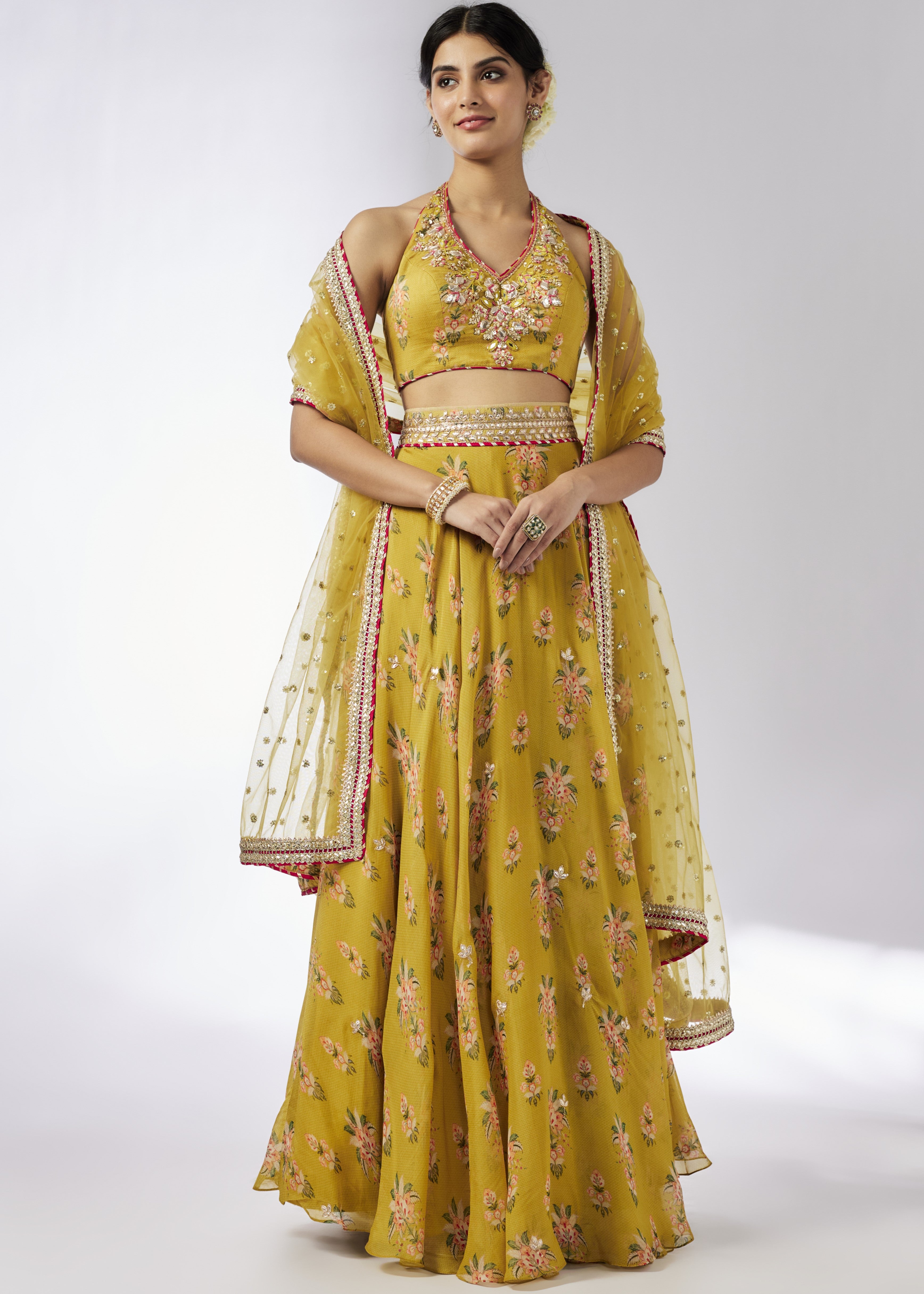 Mustard Bhairavi Lehenga Set