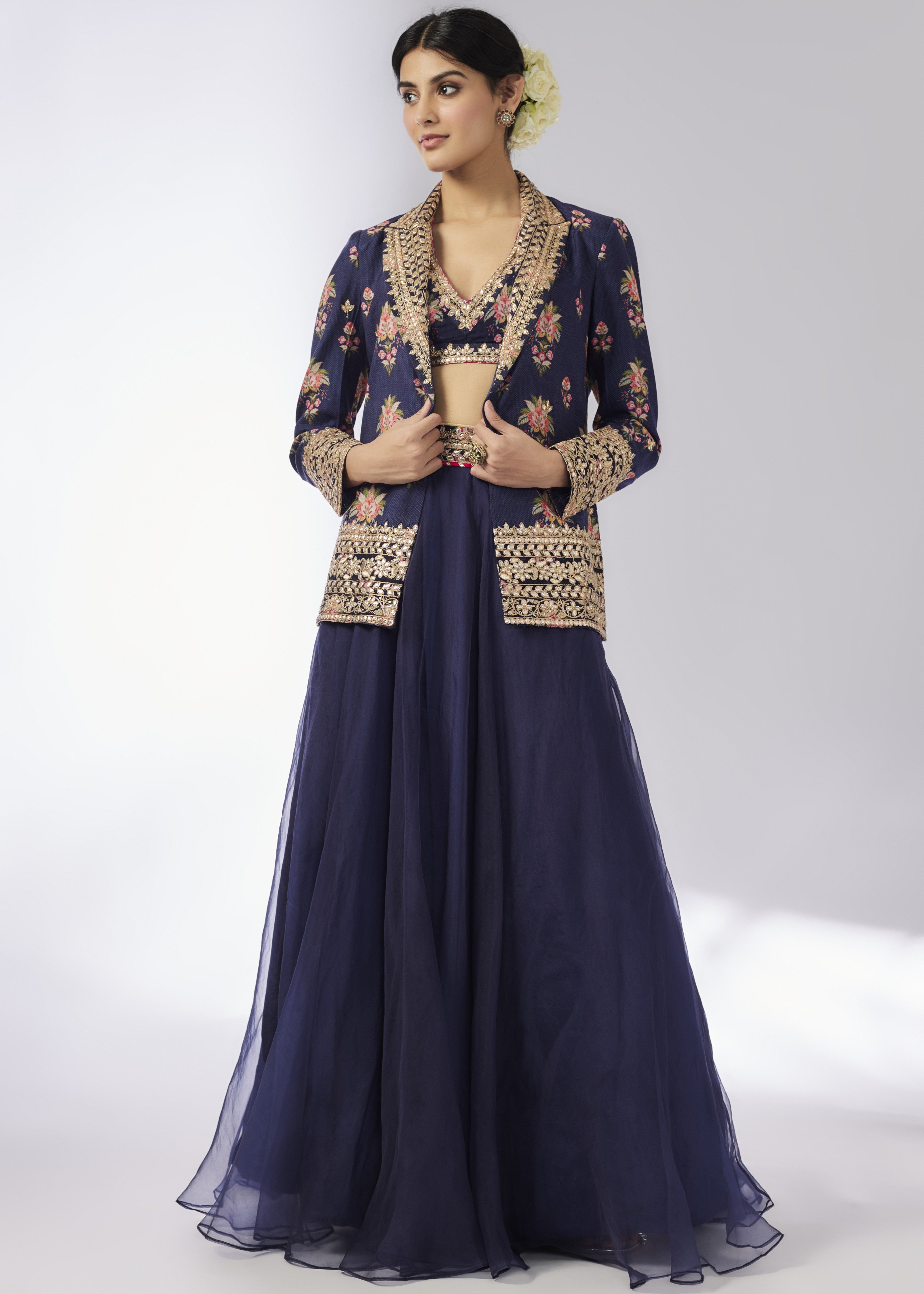 Navy Unnati Lehenga Set