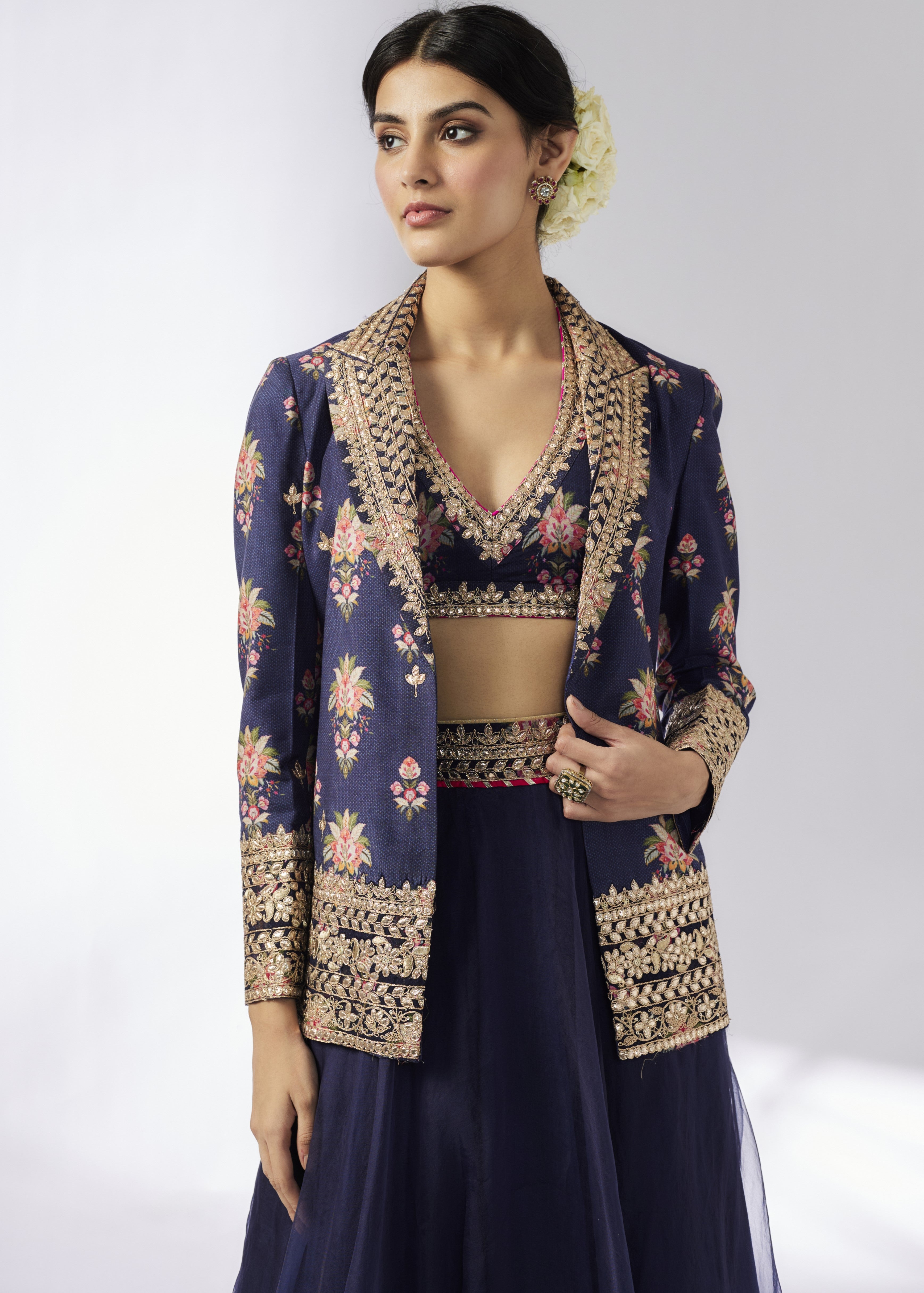 Navy Unnati Lehenga Set