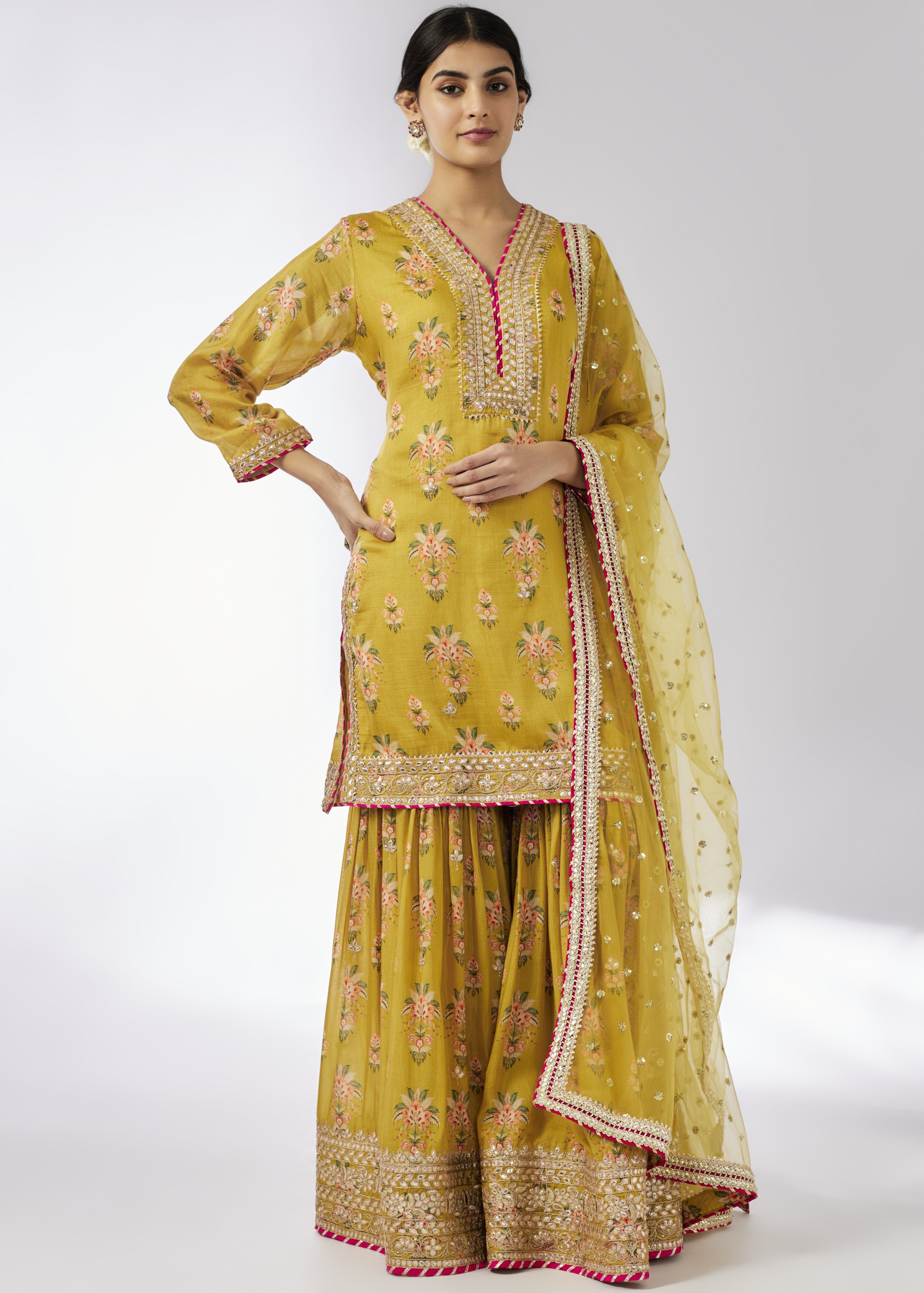 Mustard Sadhna Sharara Set