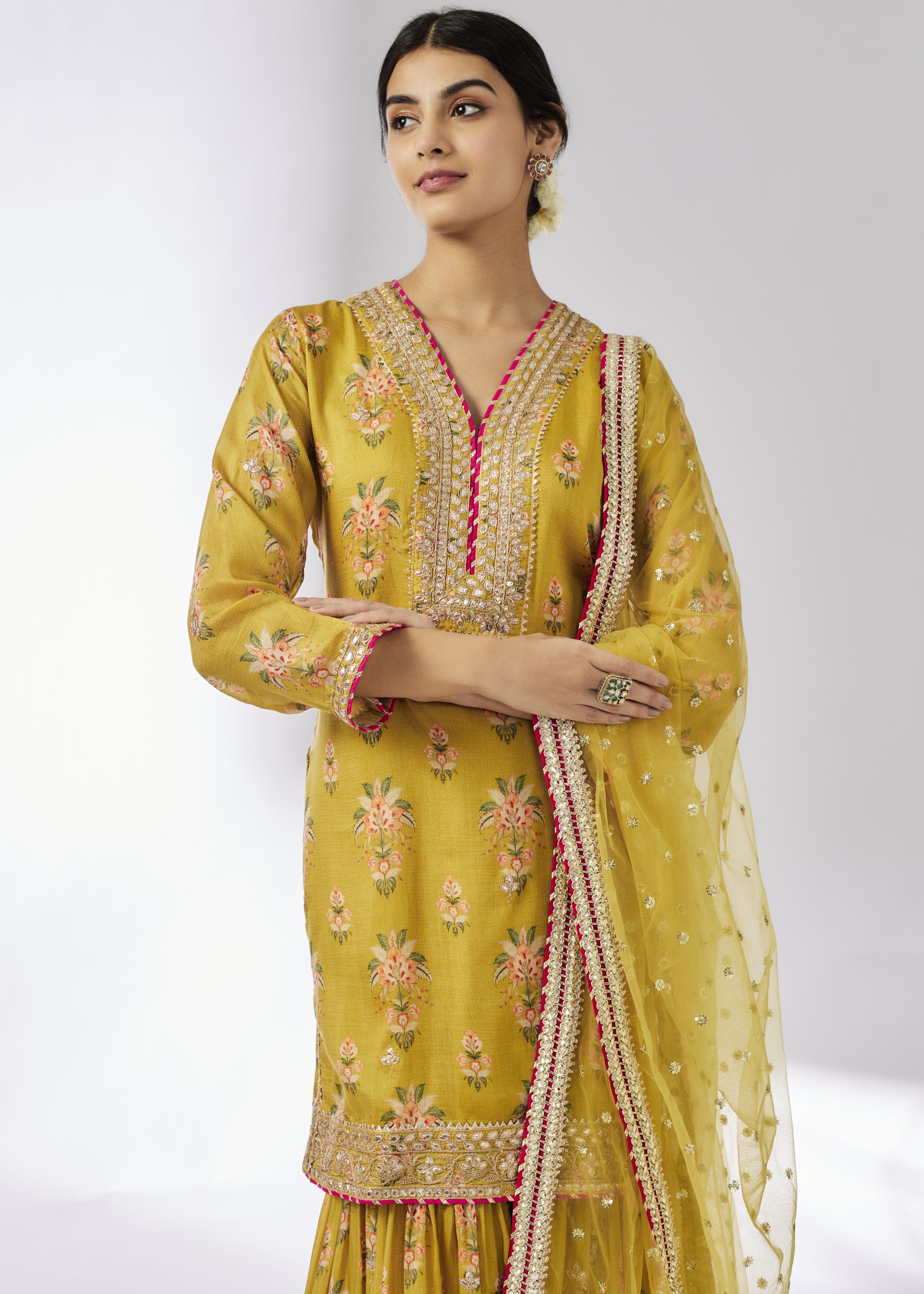 Mustard Sadhna Sharara Set