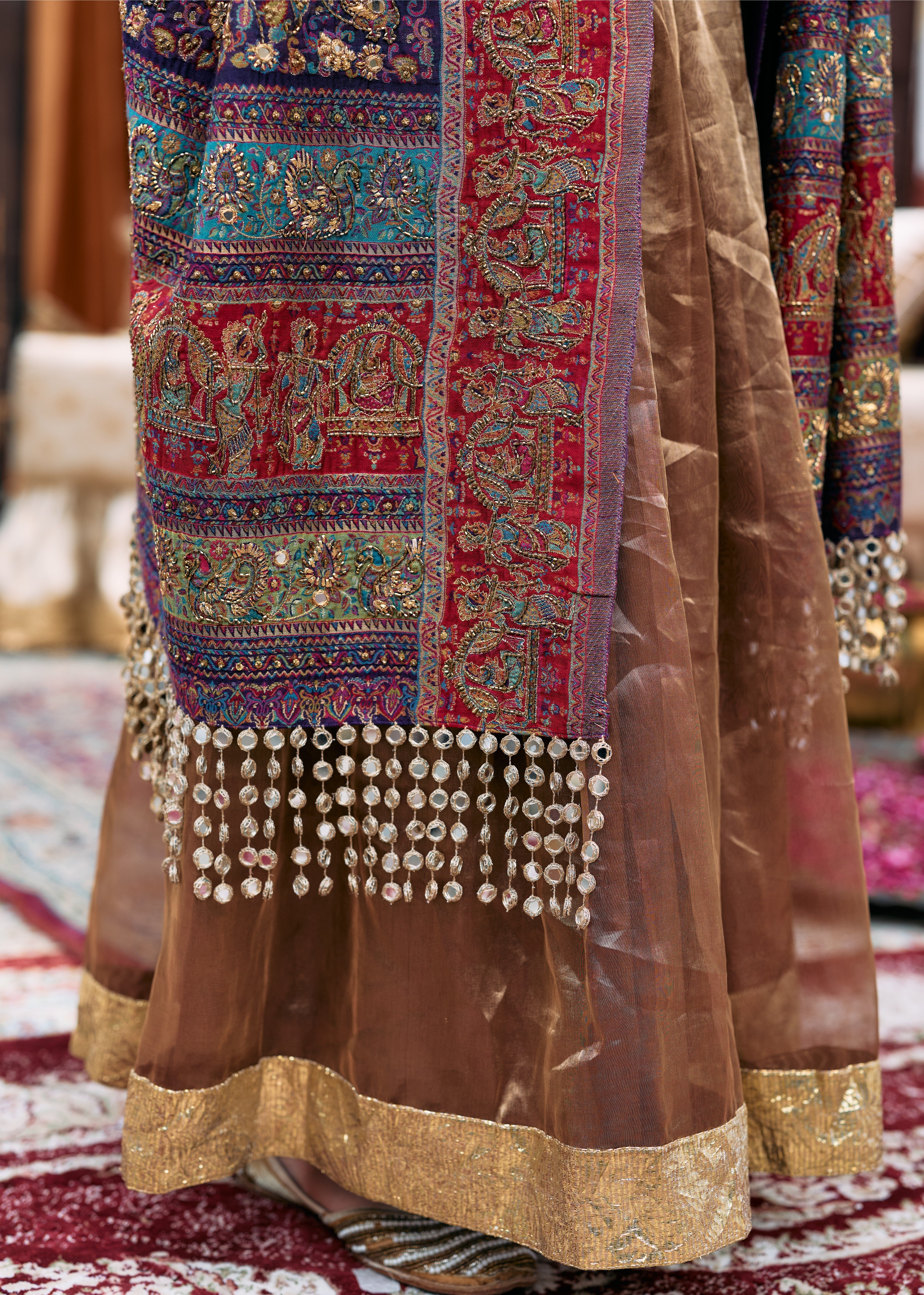 Kanthi Anarkali And Jamawaar Shawl Set