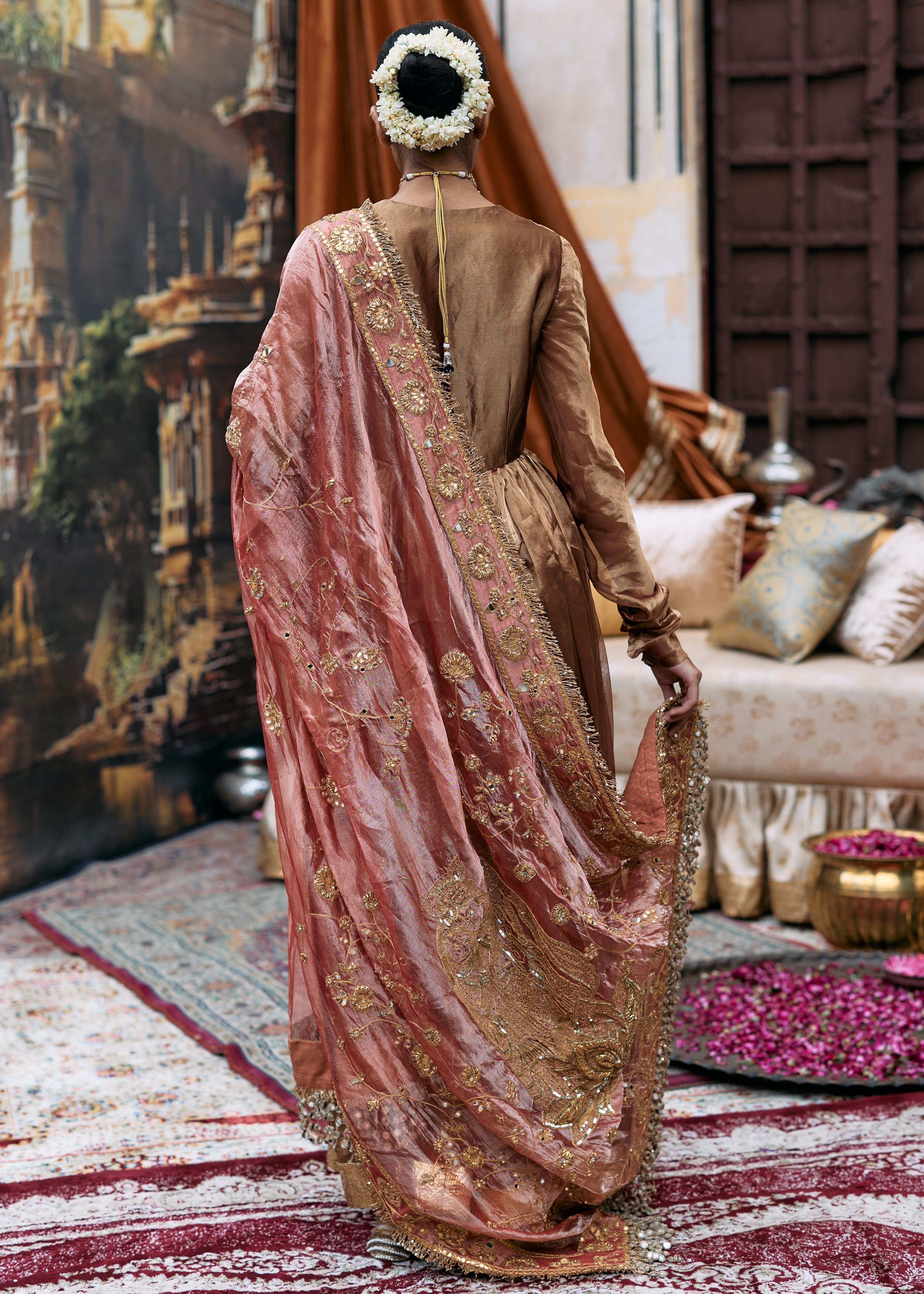 Kanthi Anarkali And Radha Krishna Dupatta Set