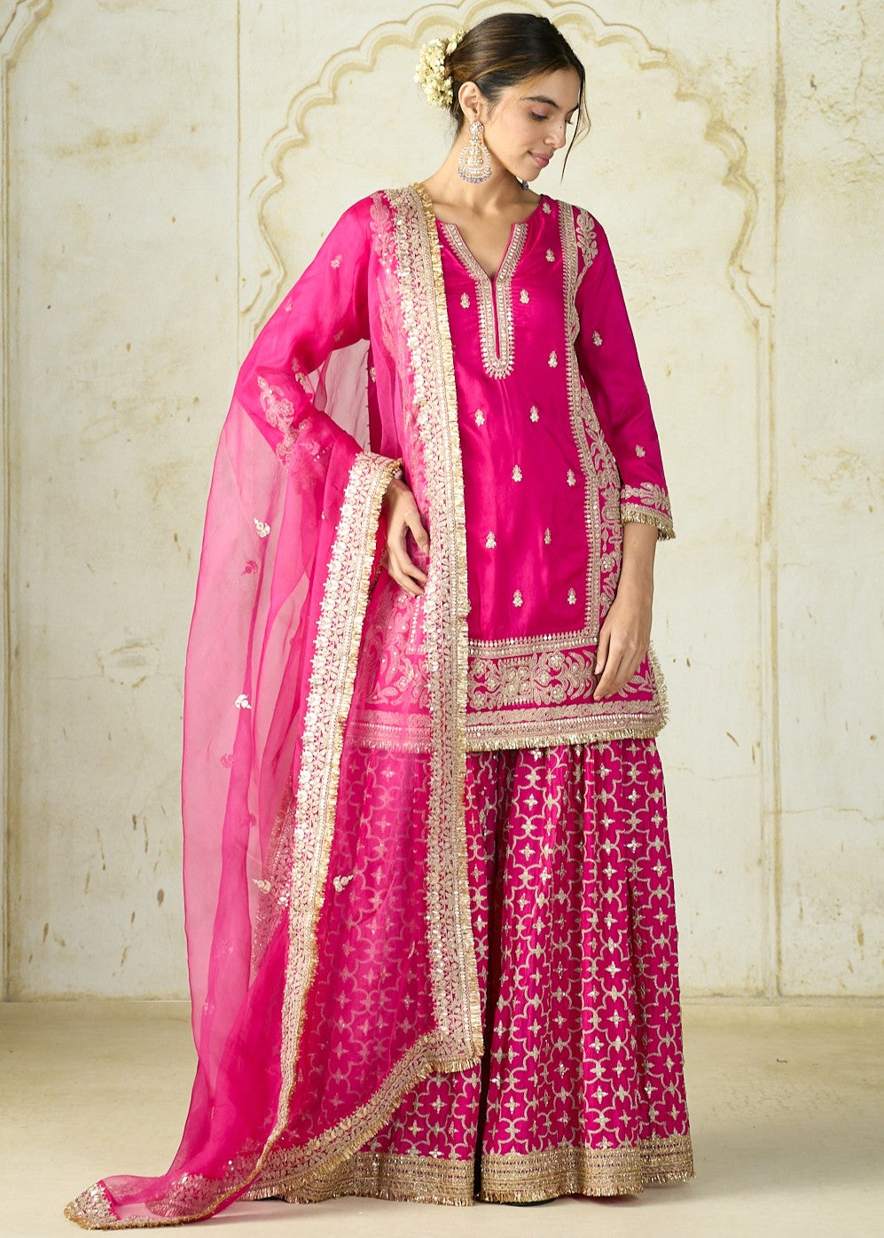 Rani Pink Mumtaz Sharara Set