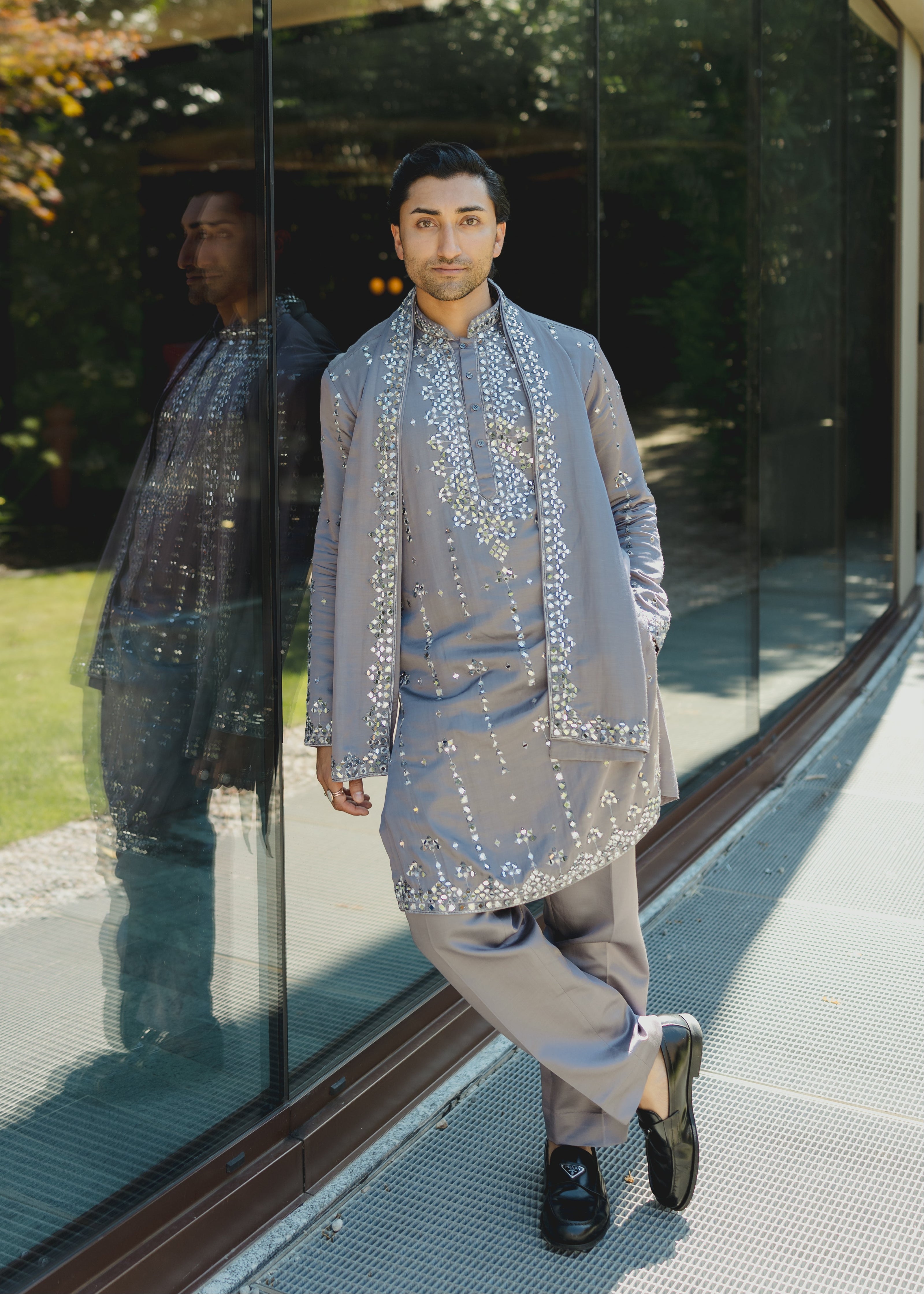 Nikhil's Haldi Mirrorwork Kurta Set