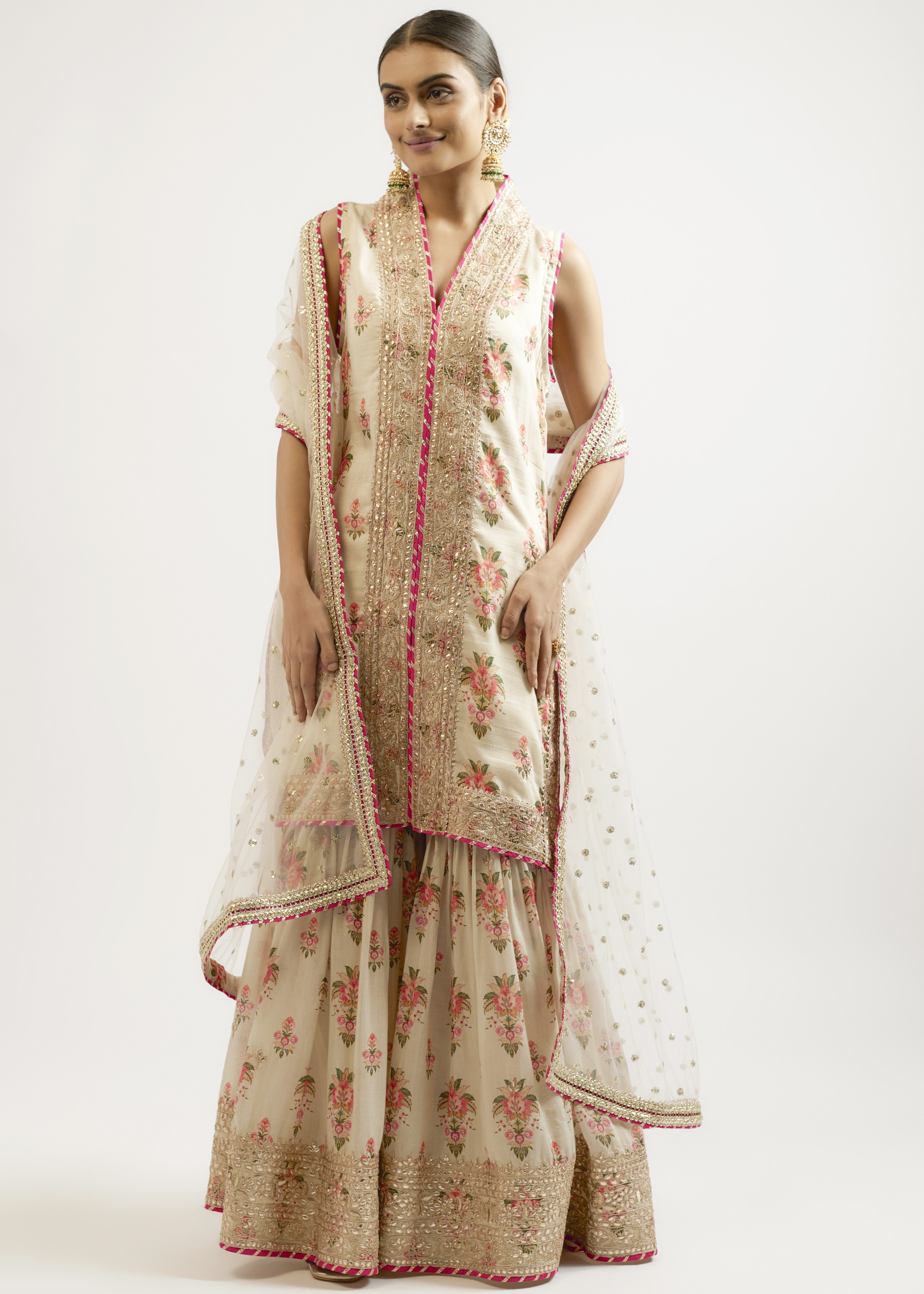 Ivory Dhriti Sleeveless Sharara Set