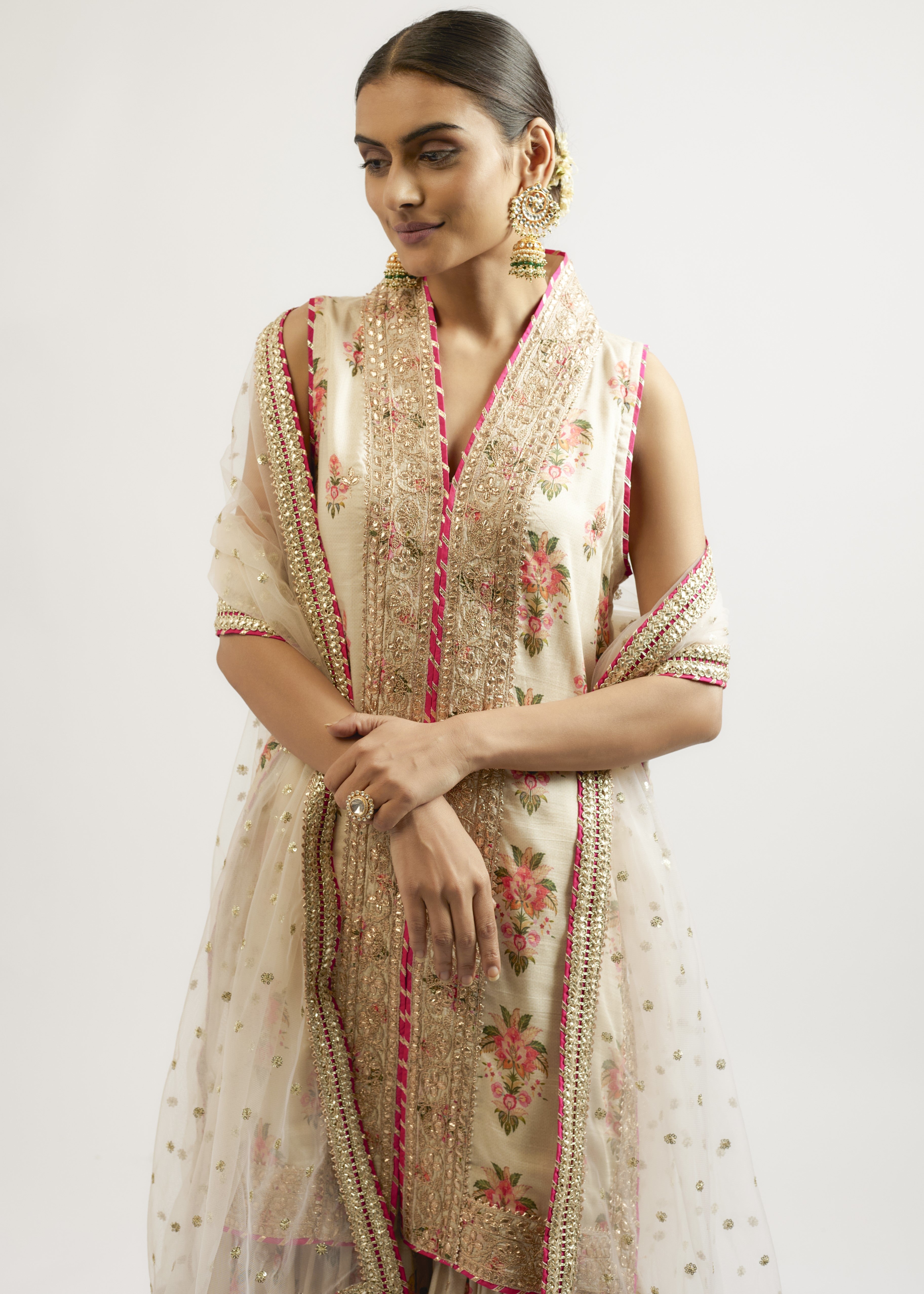 Ivory Dhriti Sleeveless Sharara Set