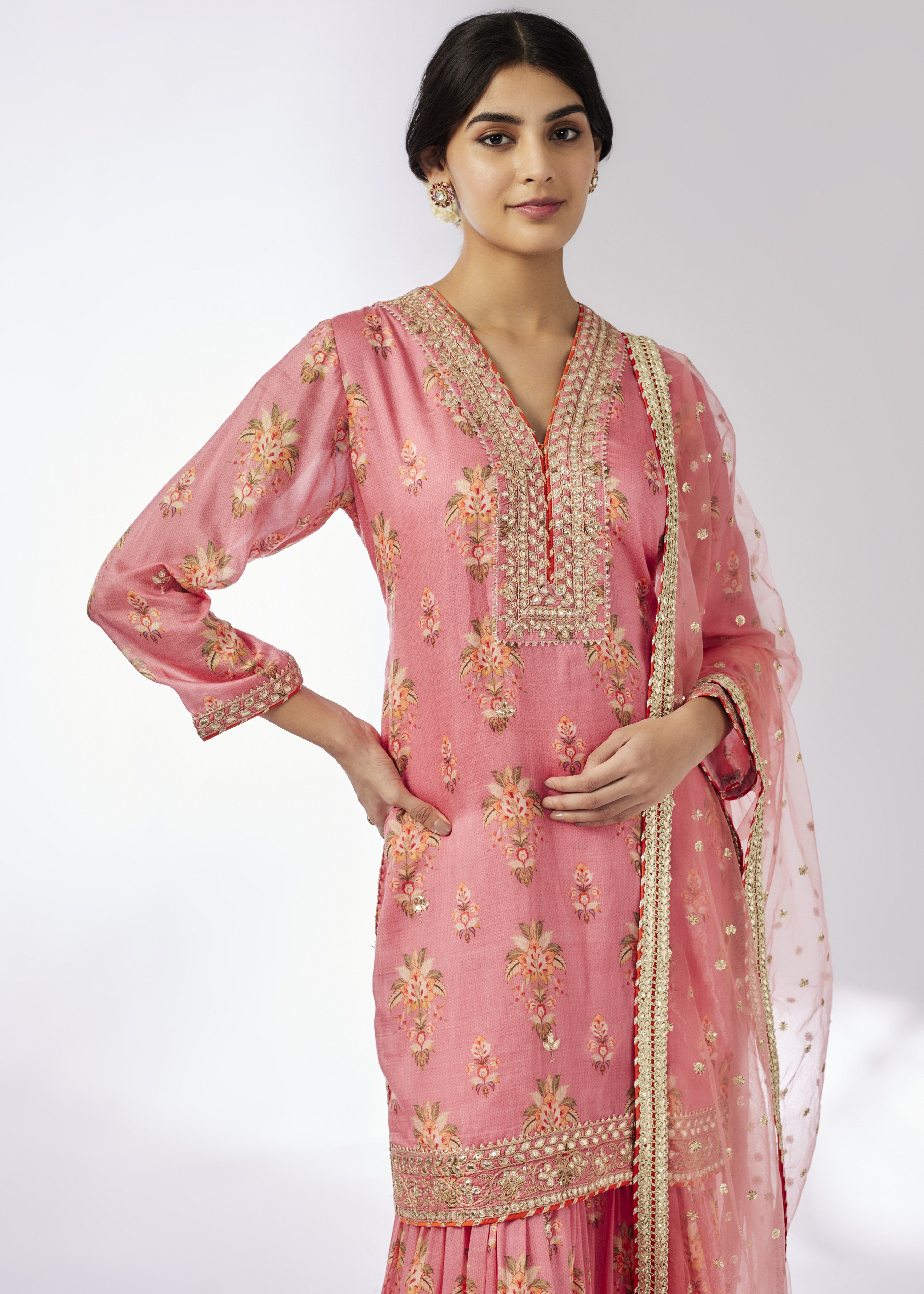 Pink Sadhna Sharara Set