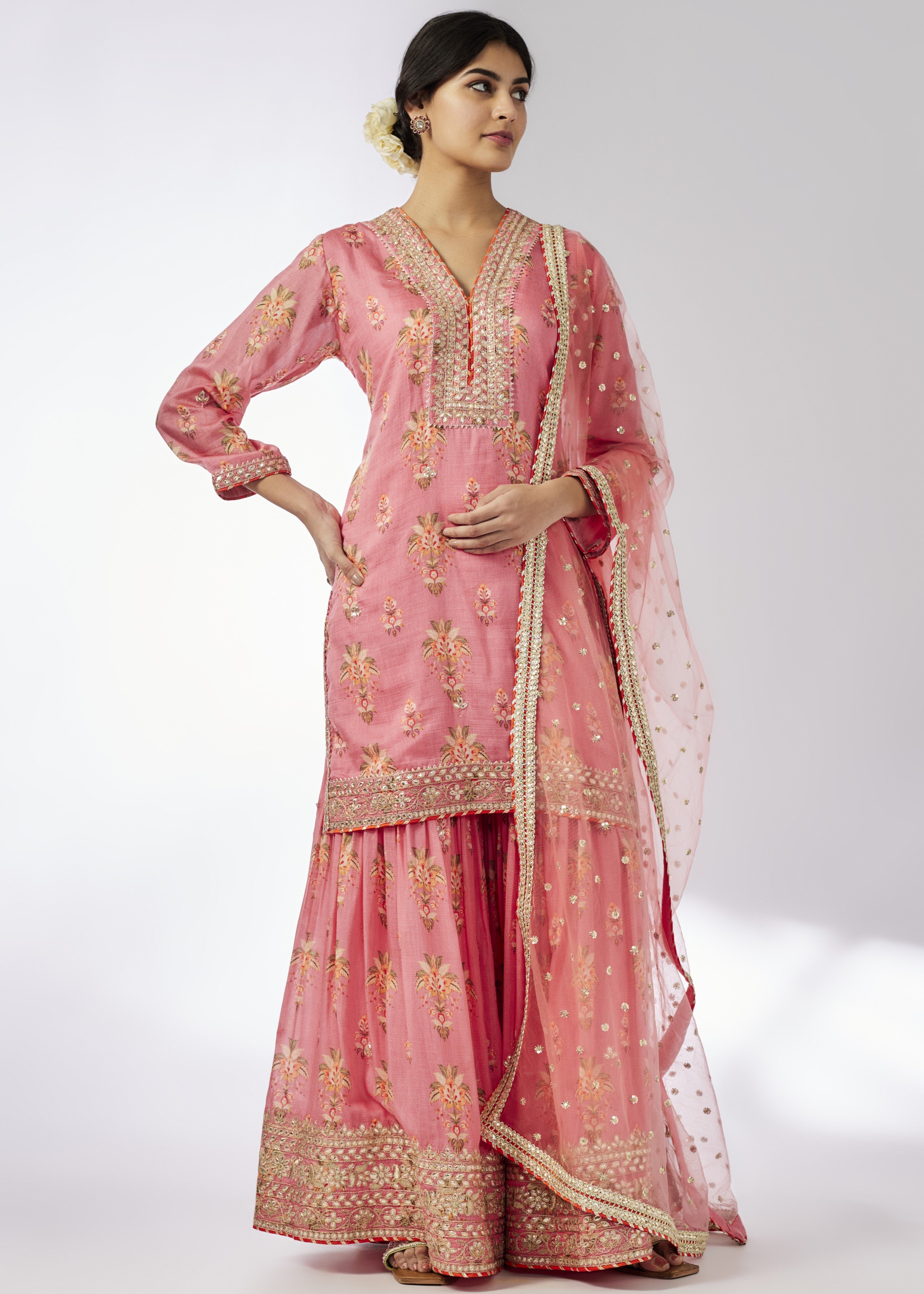 Pink Sadhna Sharara Set