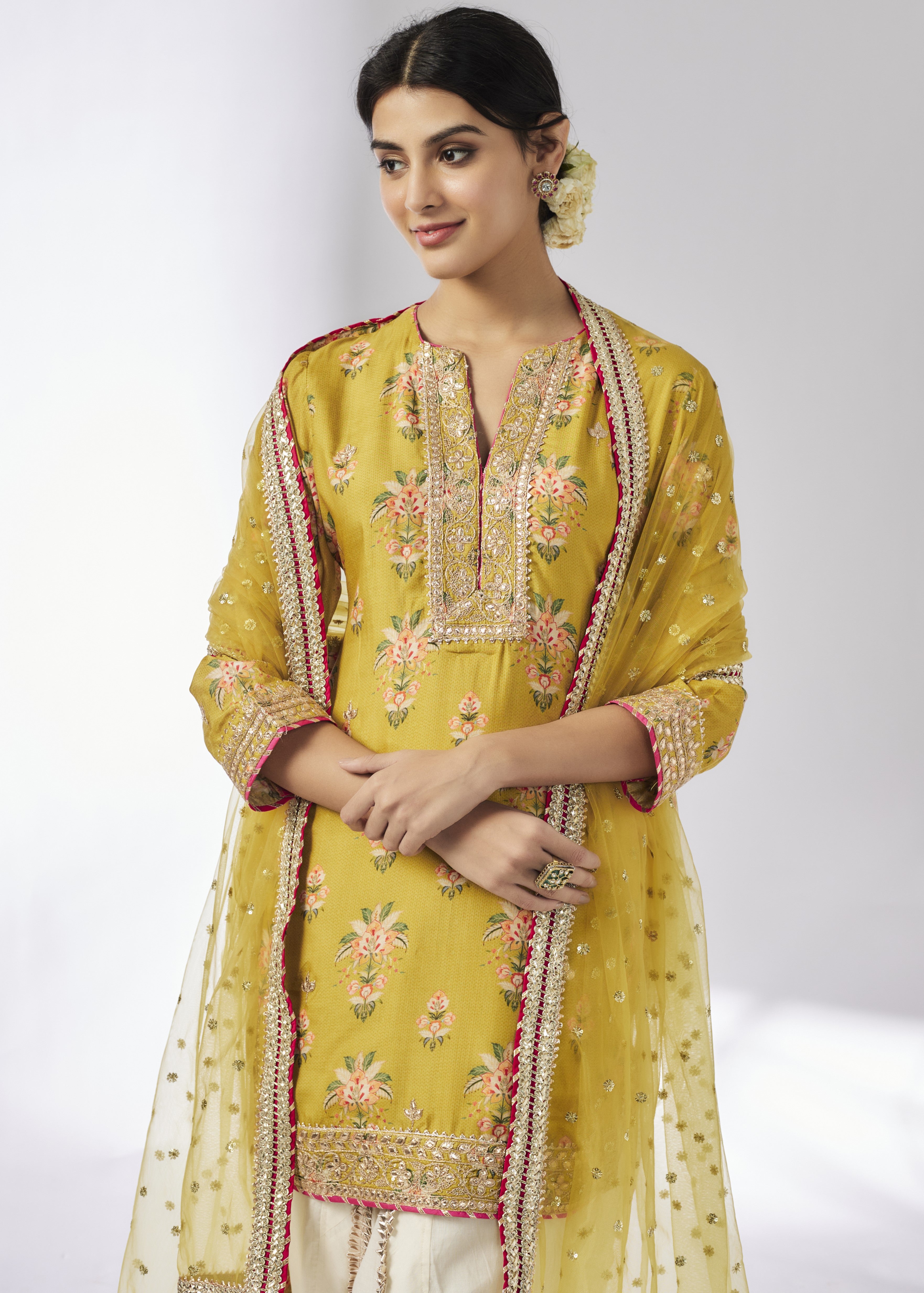 Mustard Moulika Dhoti Set