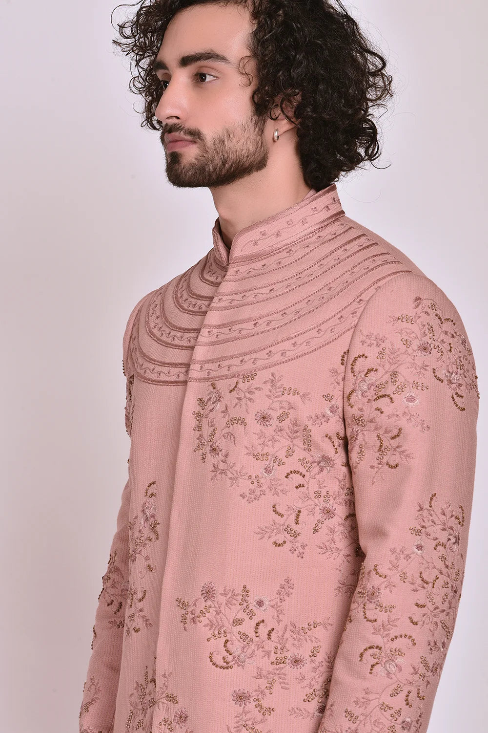 Old Rose Contemporary Sherwani | Ready to Ship