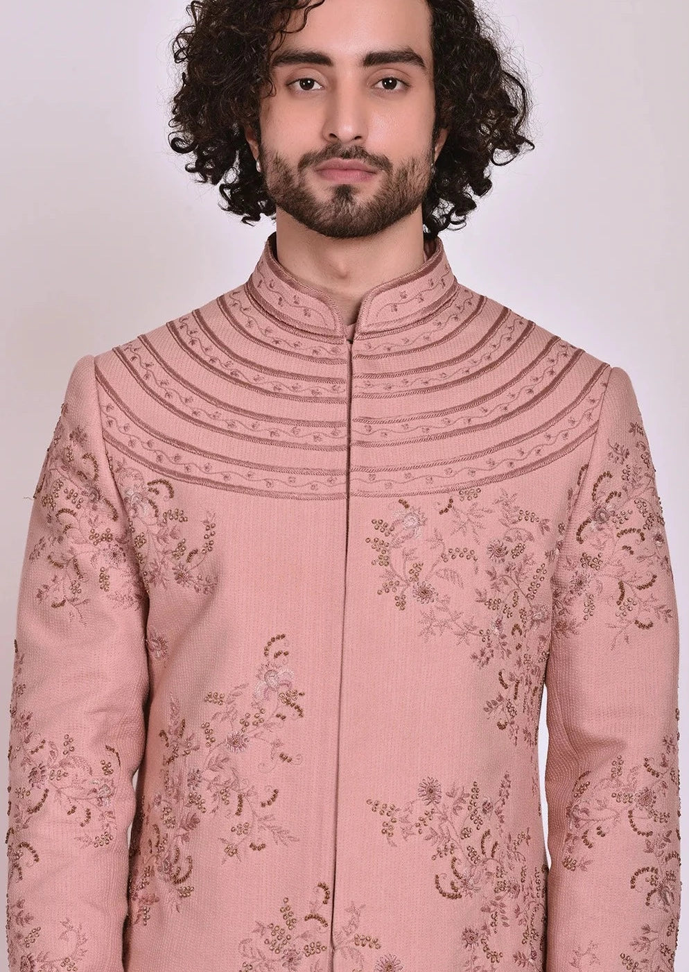 Old Rose Contemporary Sherwani | Ready to Ship