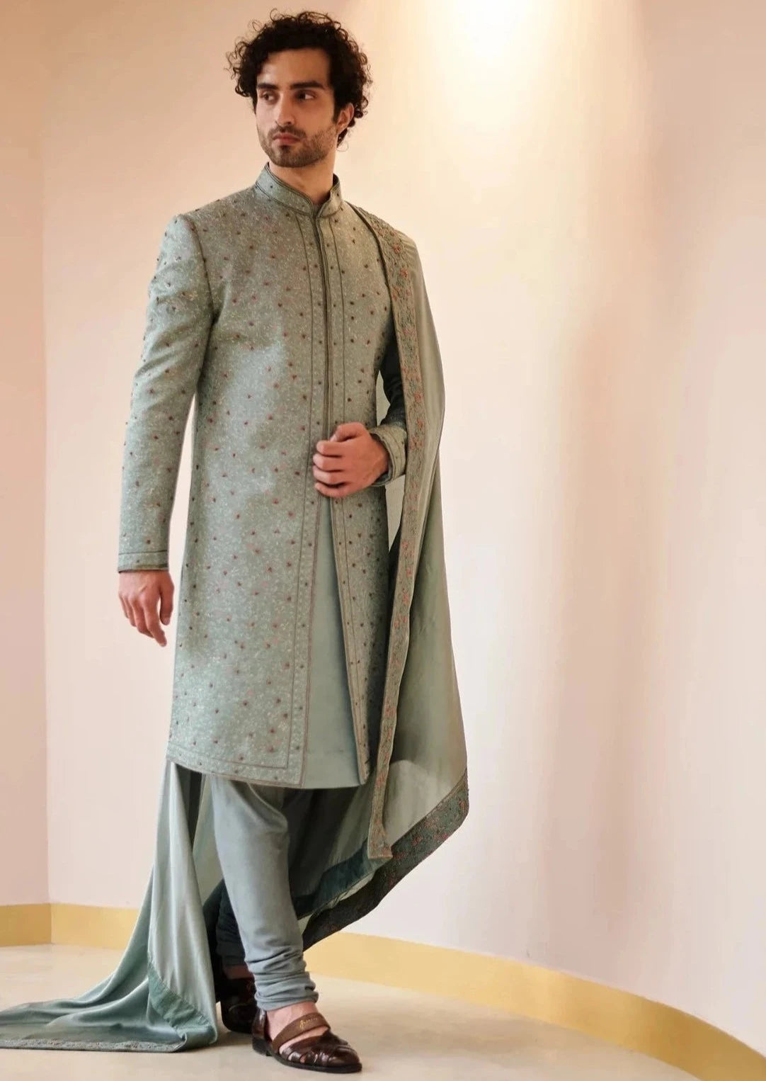 Chateau Grey Green Sherwani