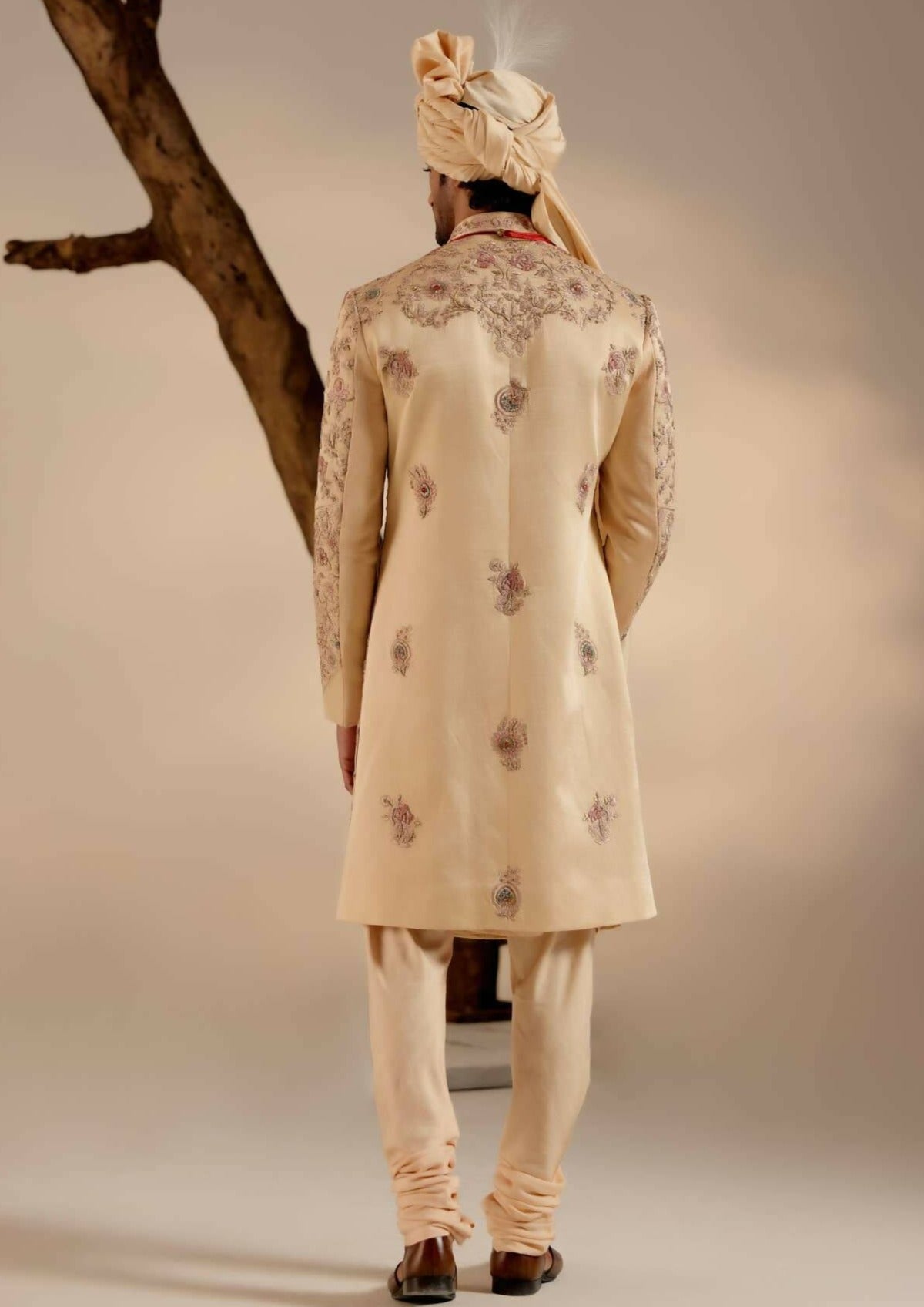 Pale Gold Sherwani Set