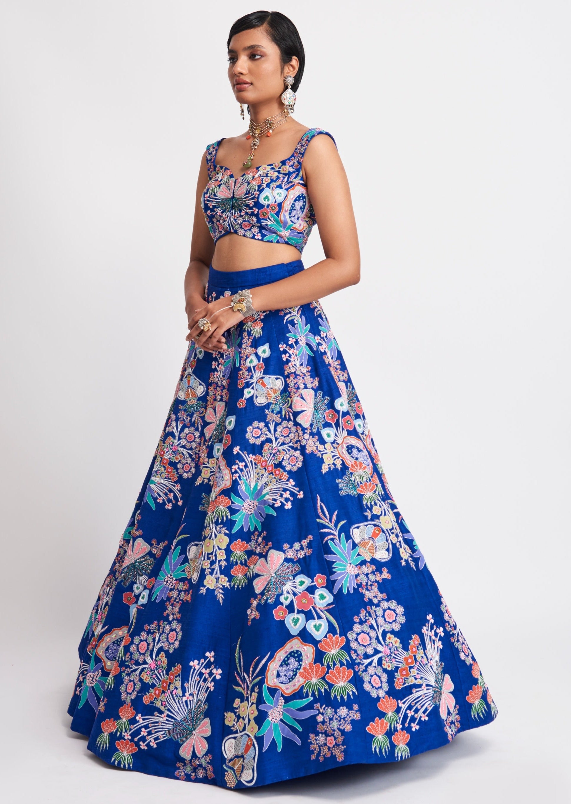 Zahra Cobalt Blue Lehenga Set