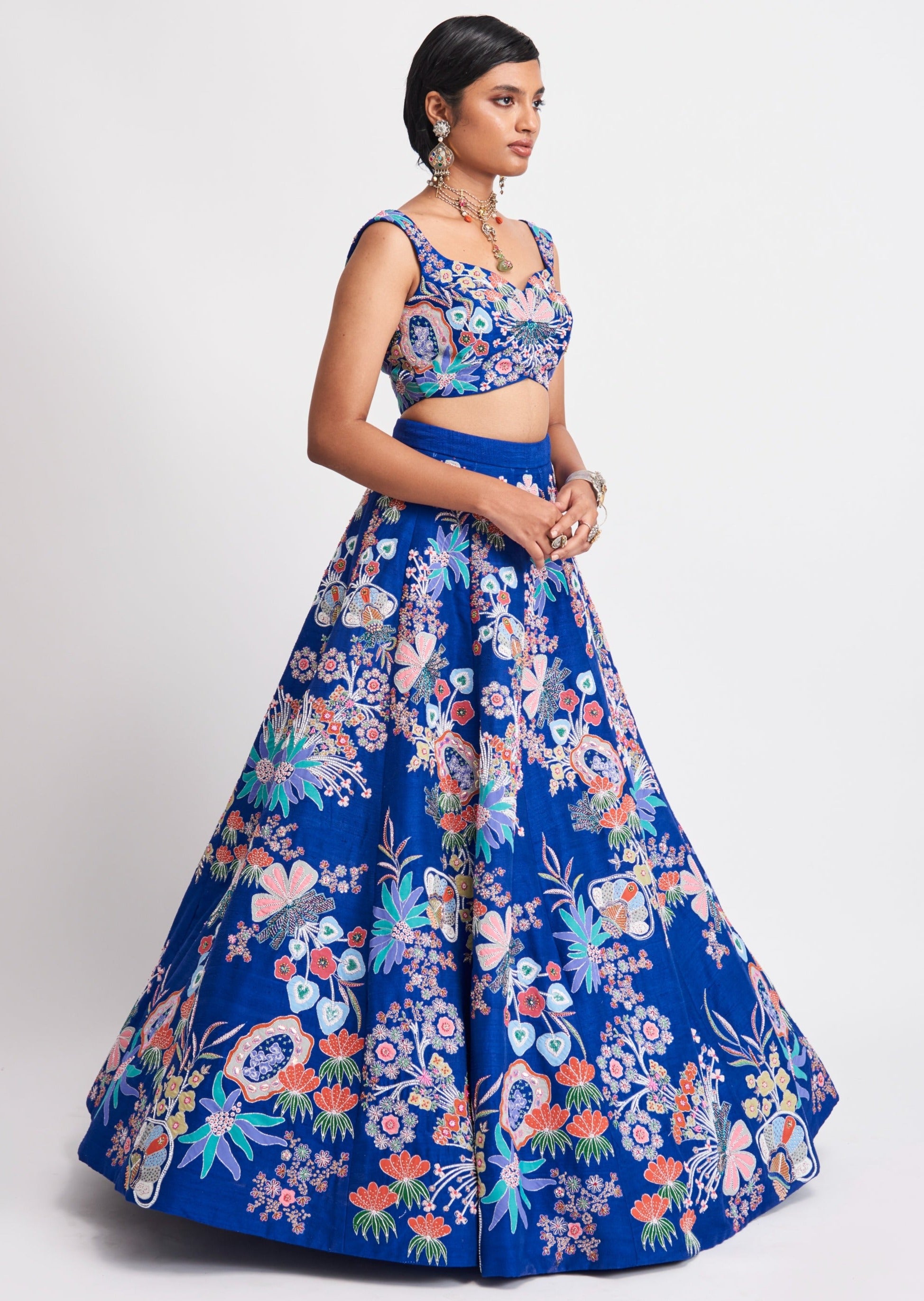 Zahra Cobalt Blue Lehenga Set