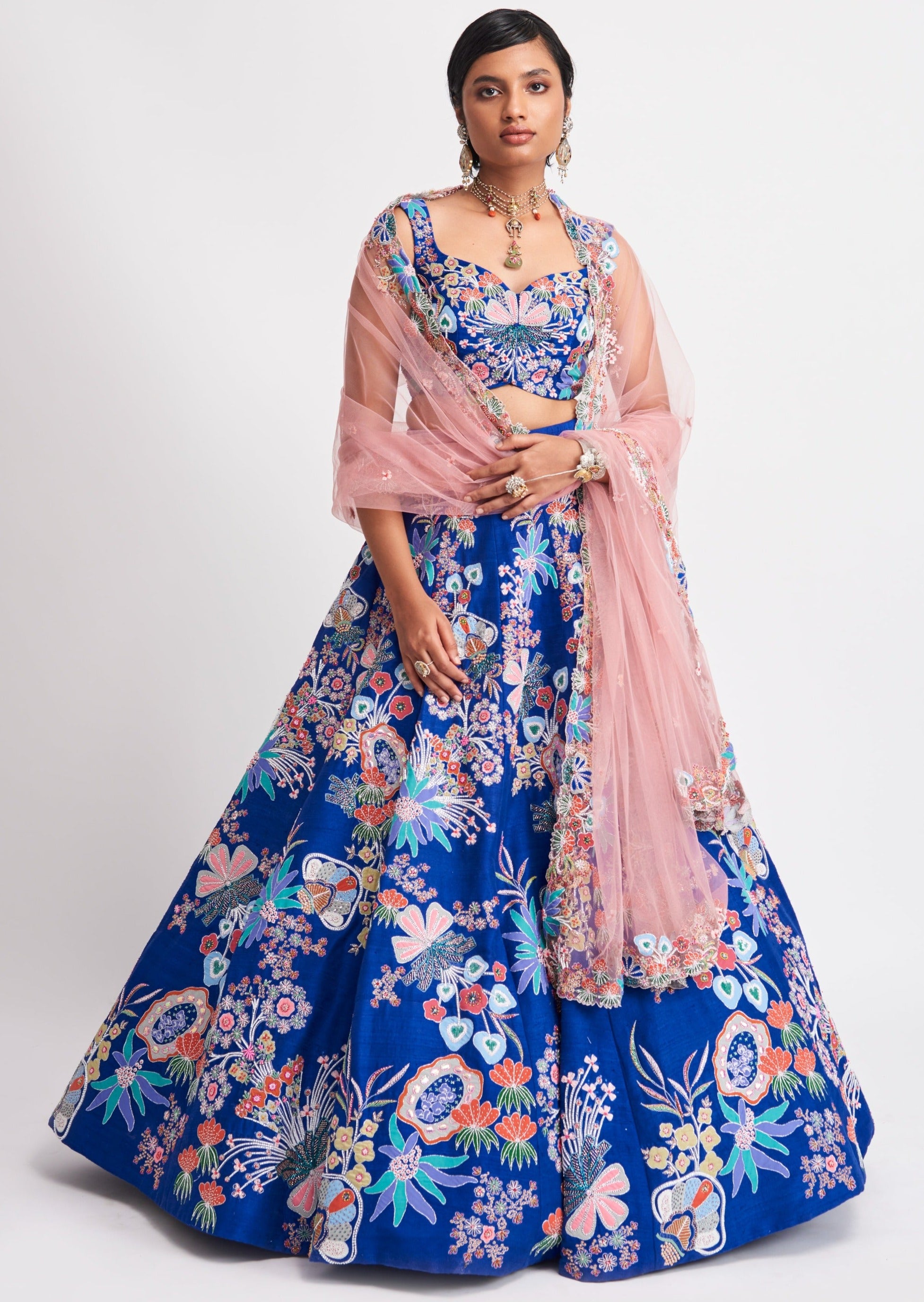 Zahra Cobalt Blue Lehenga Set