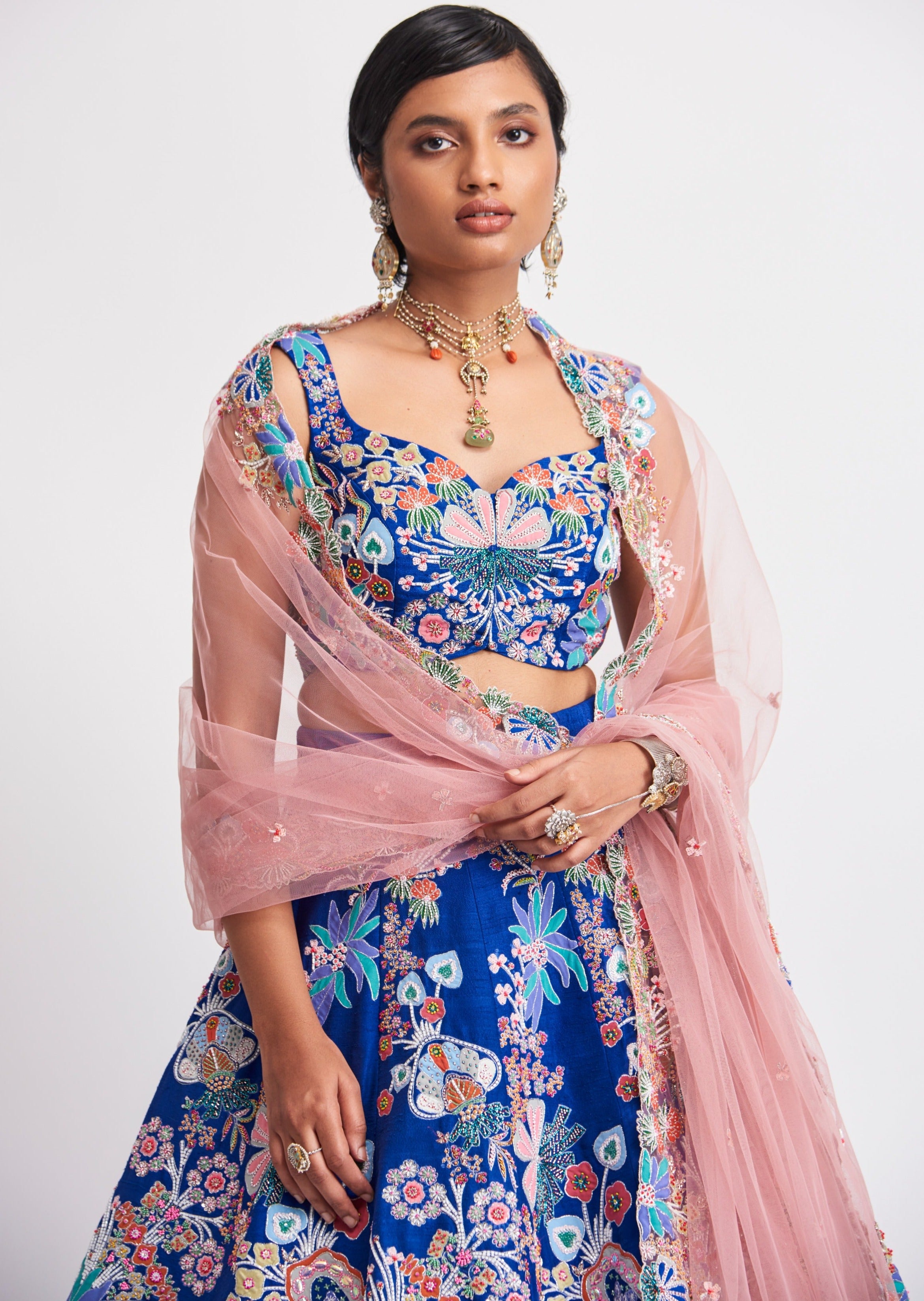 Zahra Cobalt Blue Lehenga Set