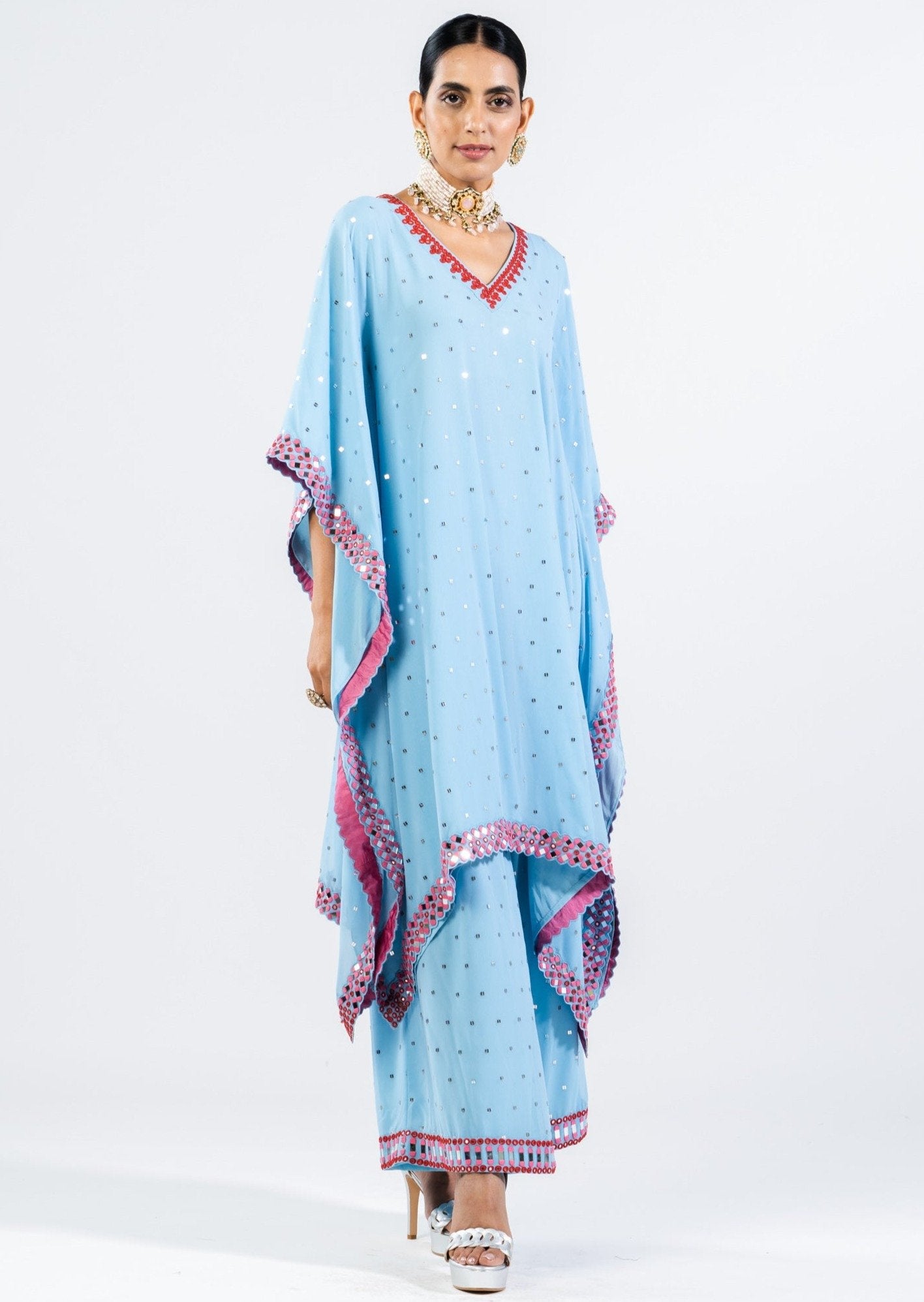 Ice Blue Kaftan Set