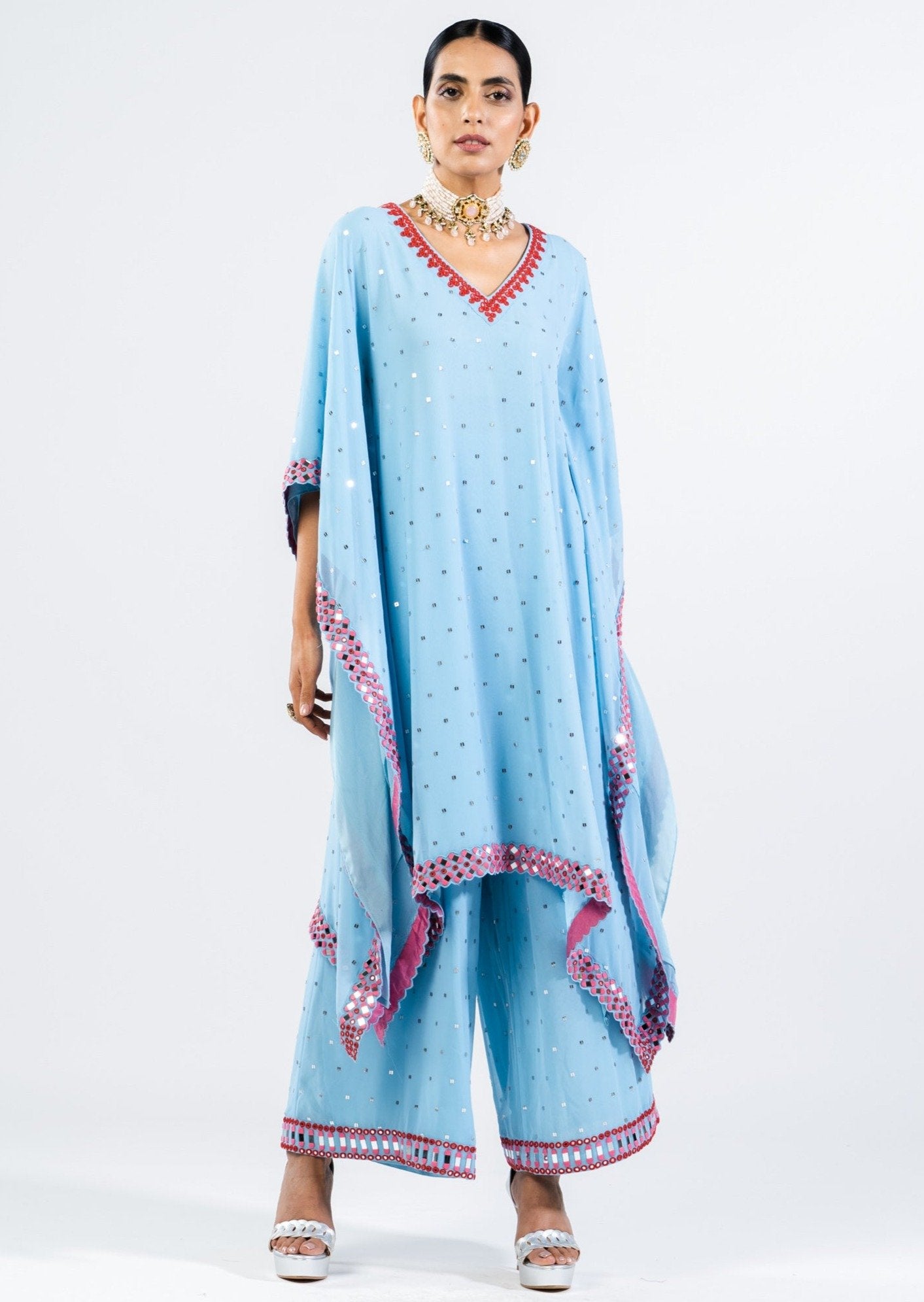 Ice Blue Kaftan Set