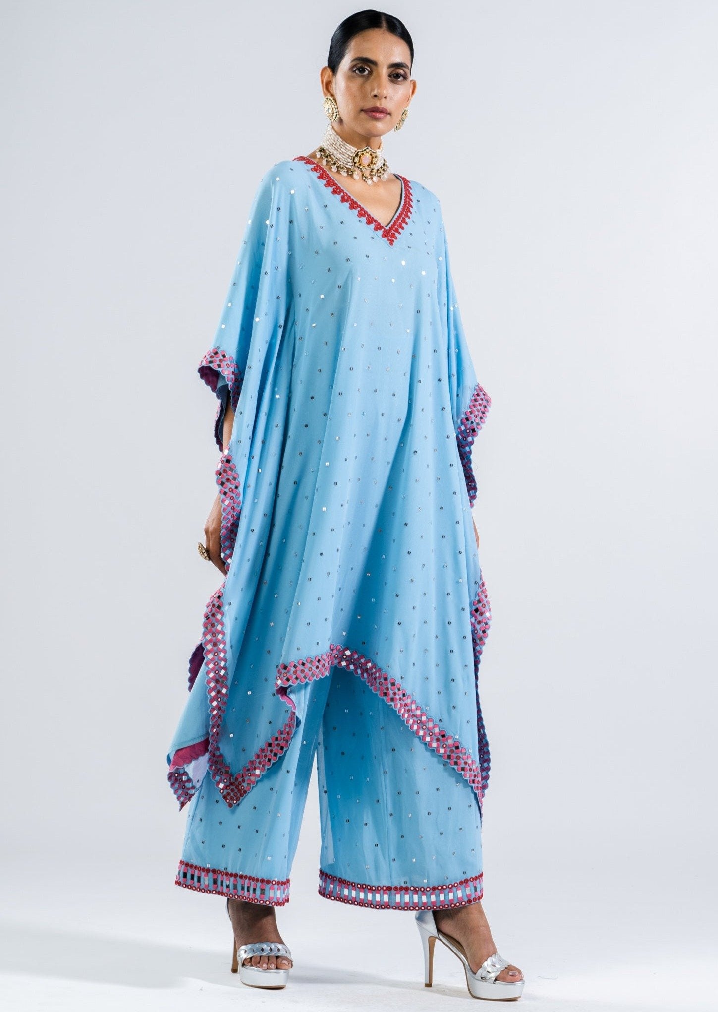 Ice Blue Kaftan Set