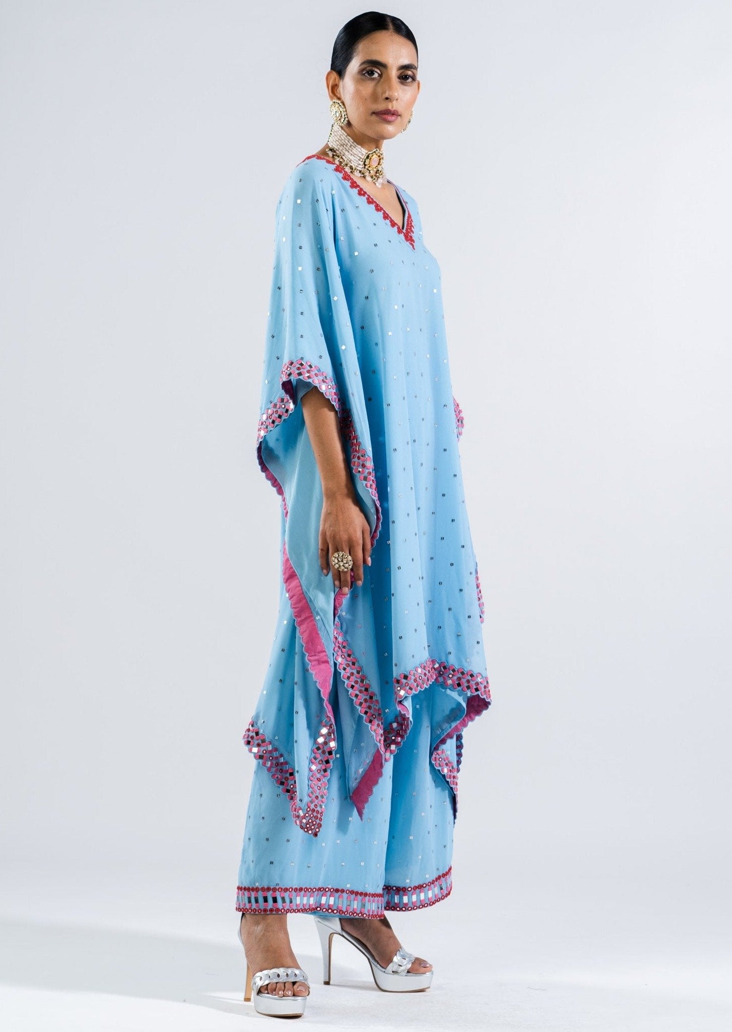 Ice Blue Kaftan Set