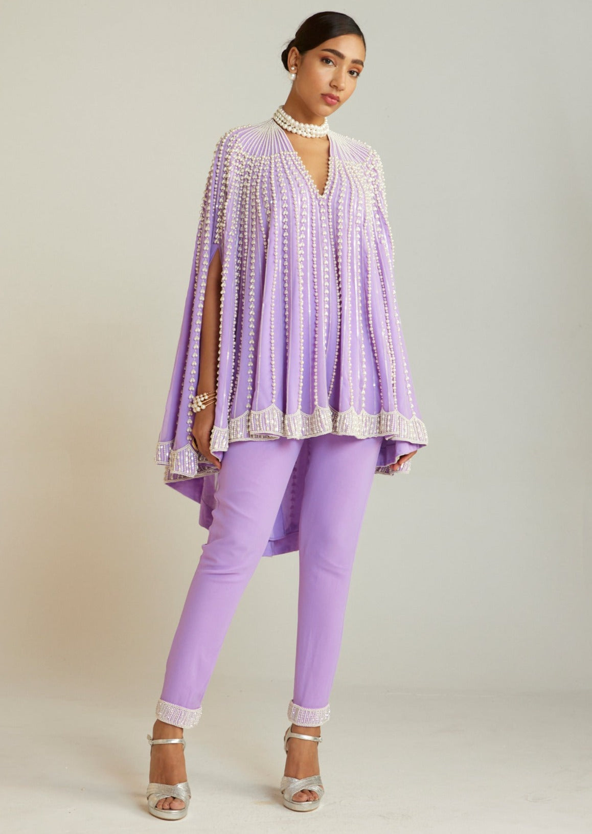 Lilac Asymmetrical Cape Set