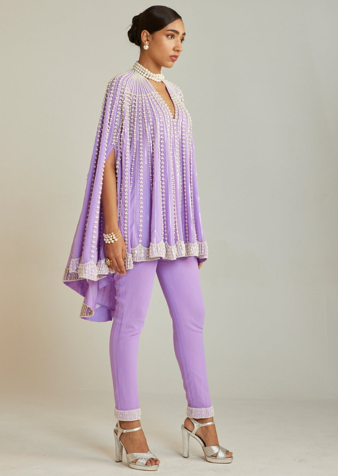 Lilac Asymmetrical Cape Set