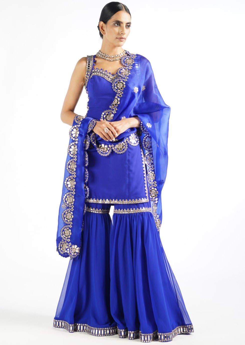 Royal Blue Georgette Sharara