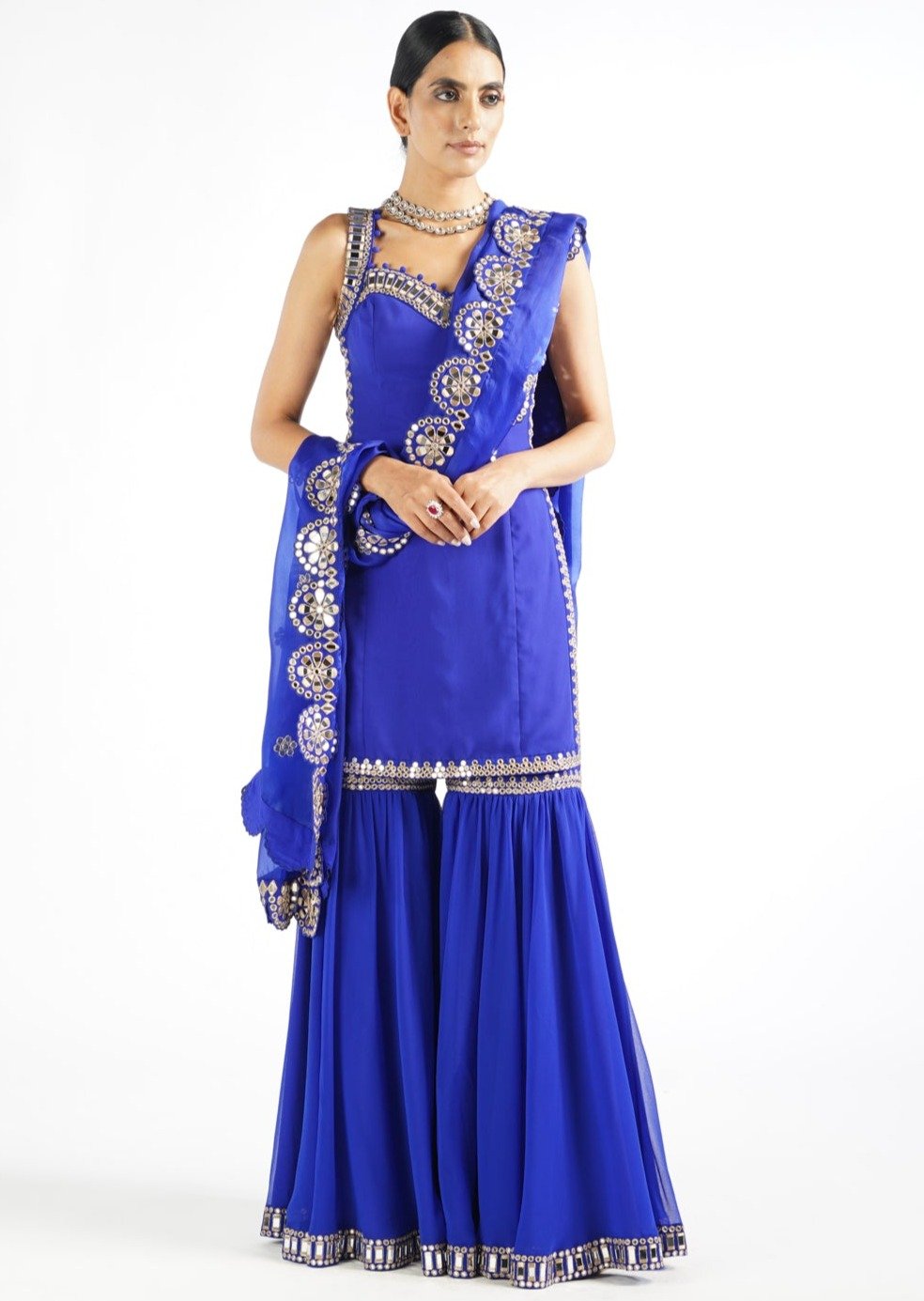 Royal Blue Georgette Sharara