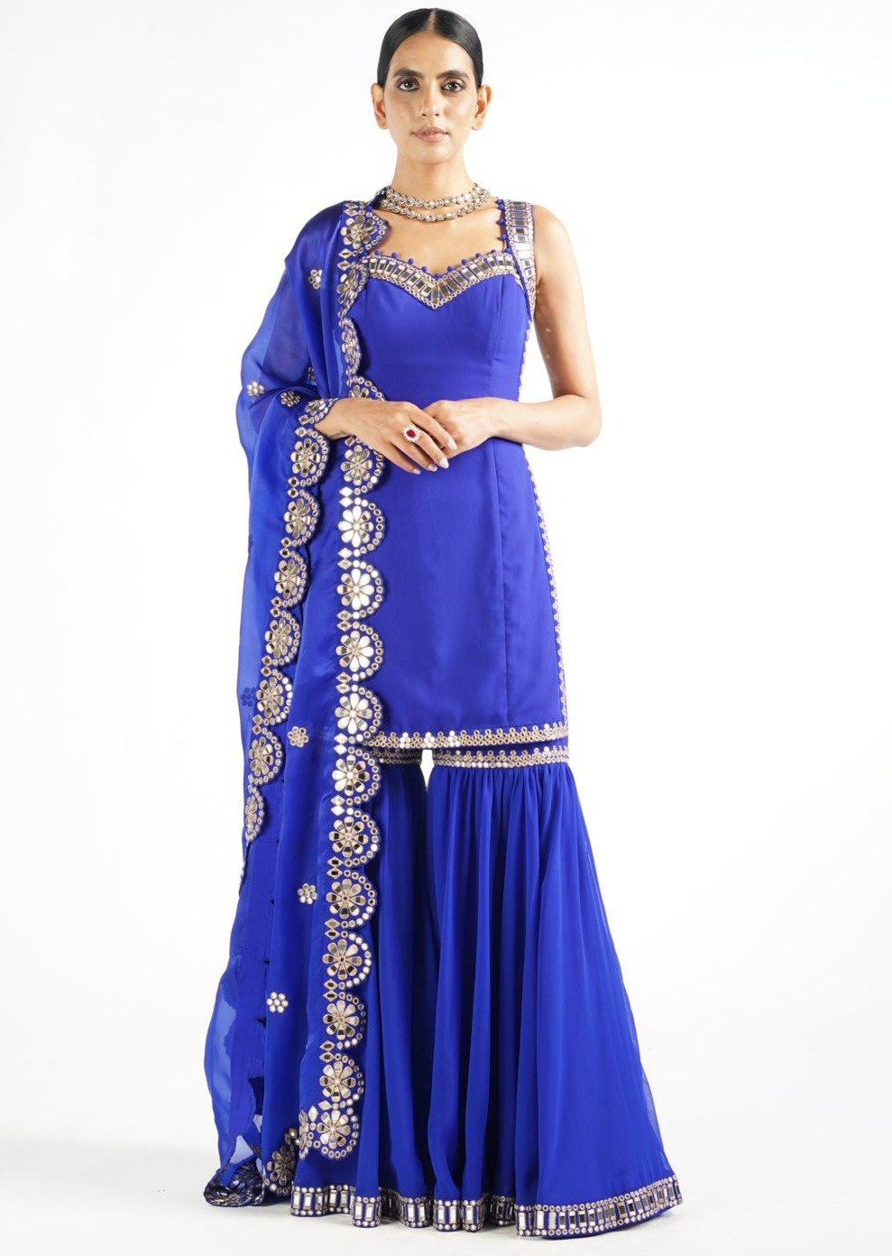 Royal Blue Georgette Sharara