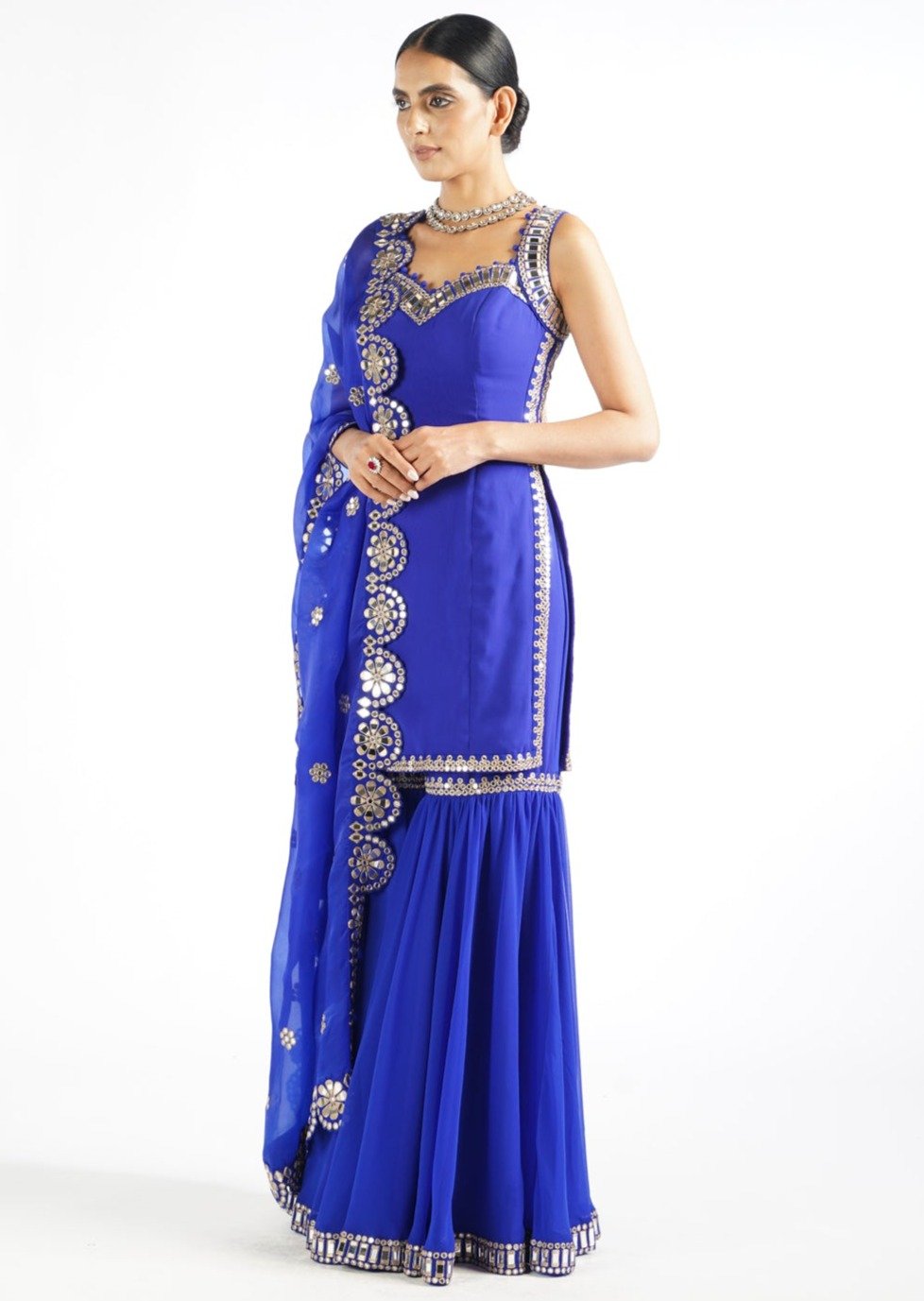 Royal Blue Georgette Sharara