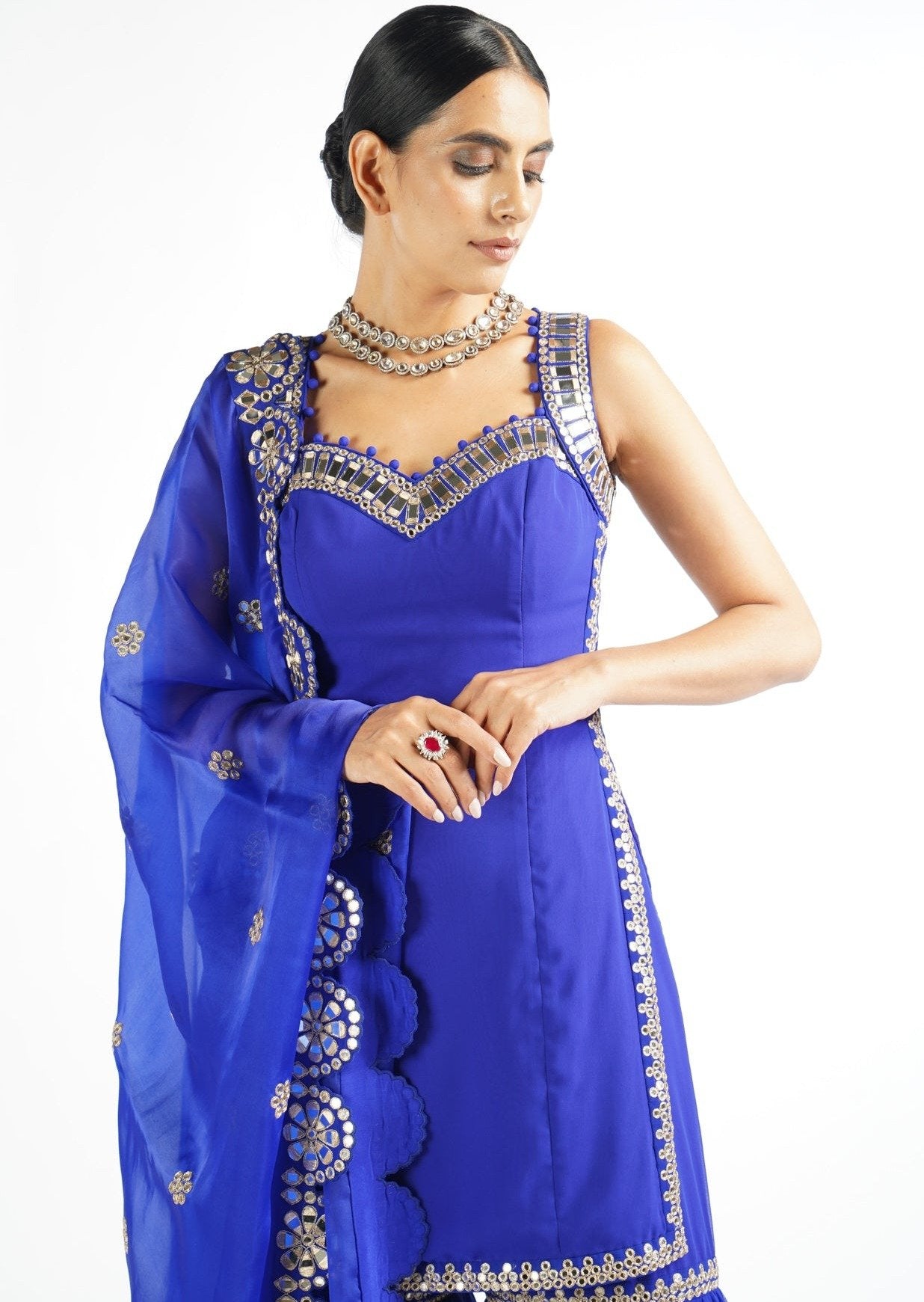 Royal Blue Georgette Sharara