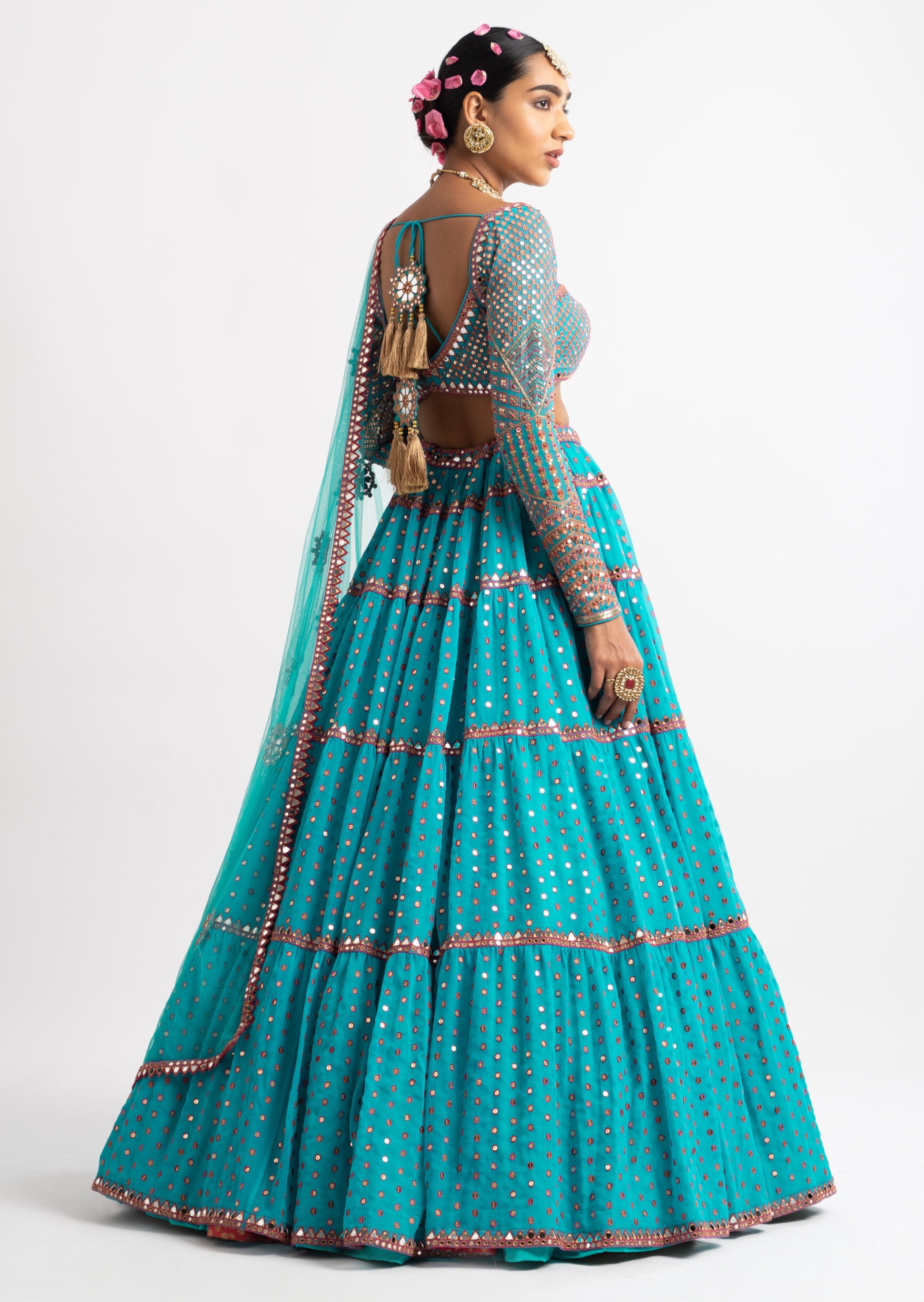 Peacock green lehenga choli hotsell