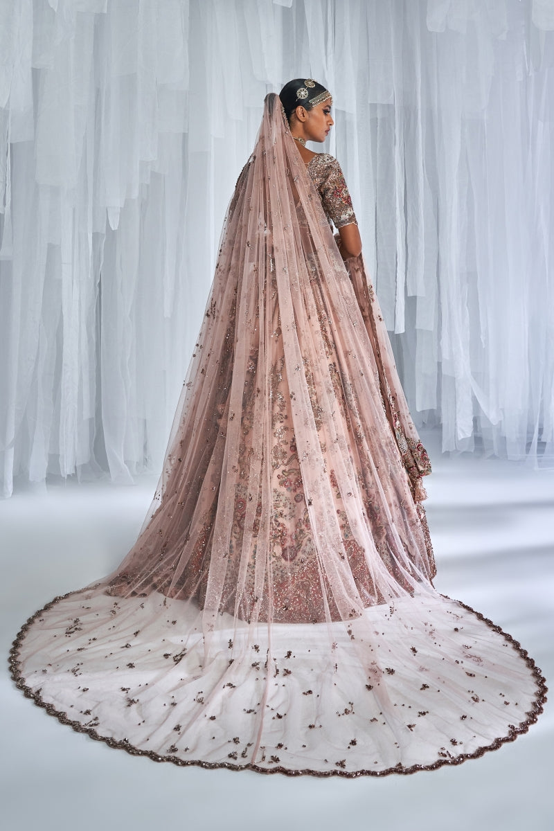 Lillian Champagne Pink Bridal Lehenga Xs / Pink Lillian Champagne Pink Bridal Lehenga Xs / Pink