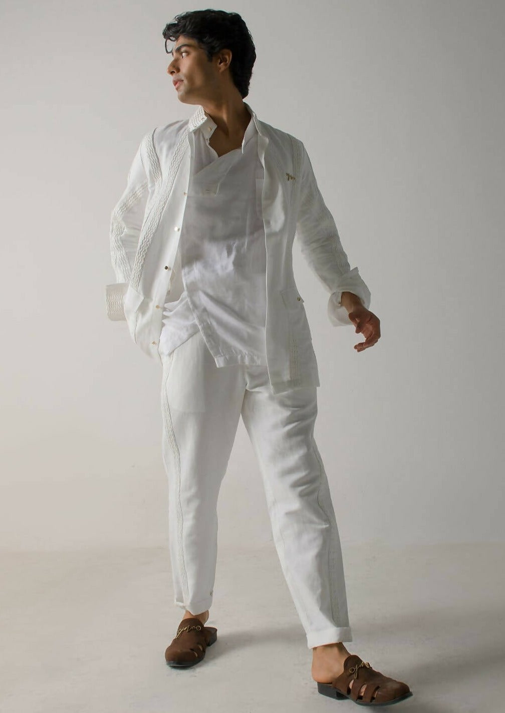 Ivory Linen Trousers