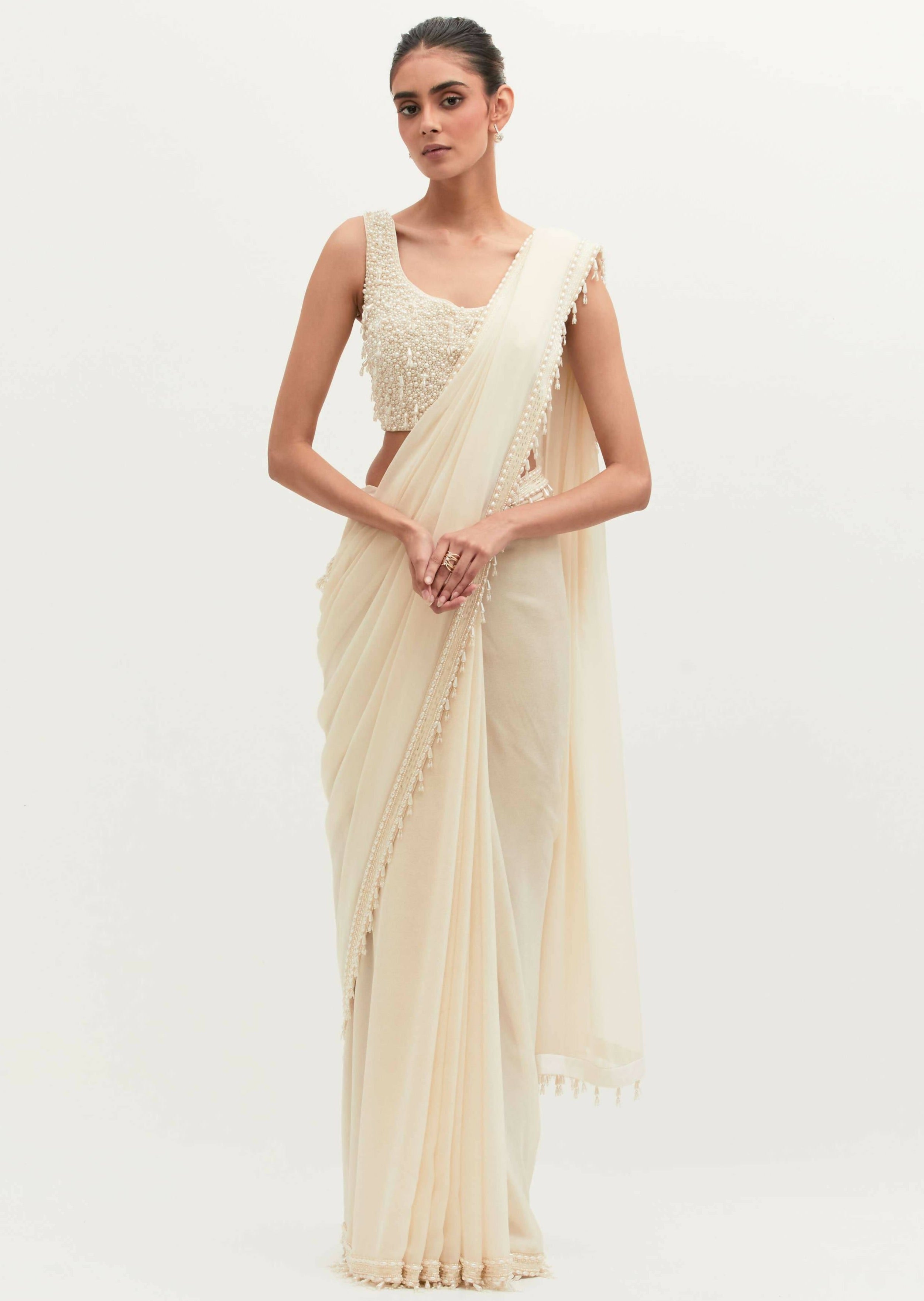 Ivory Masoom Sari Set