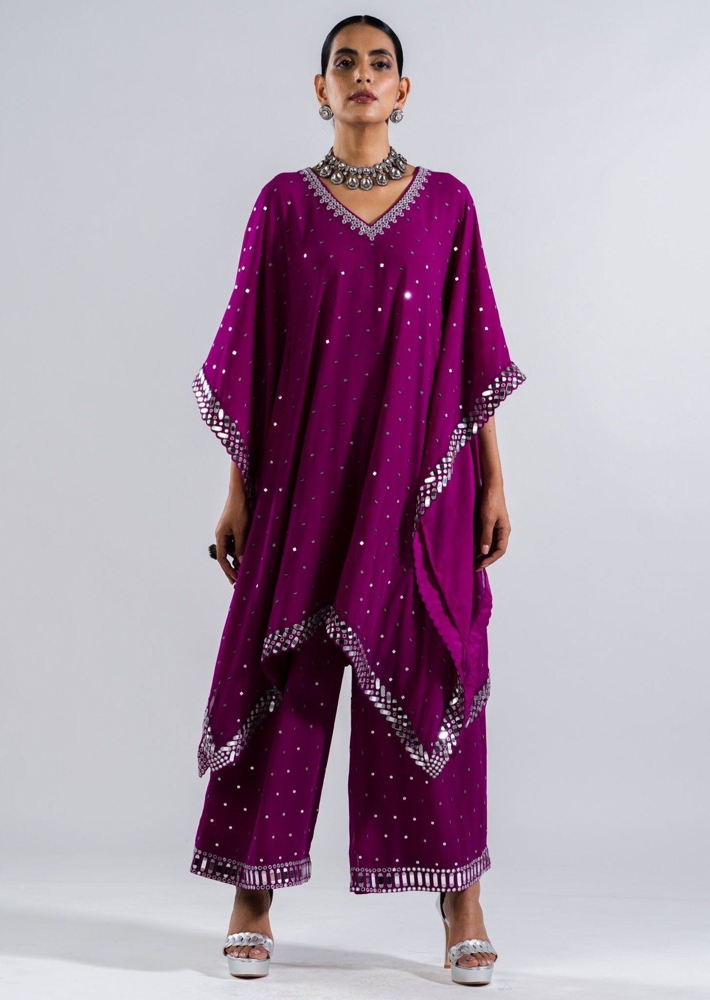 Pop Wine Kaftan Set