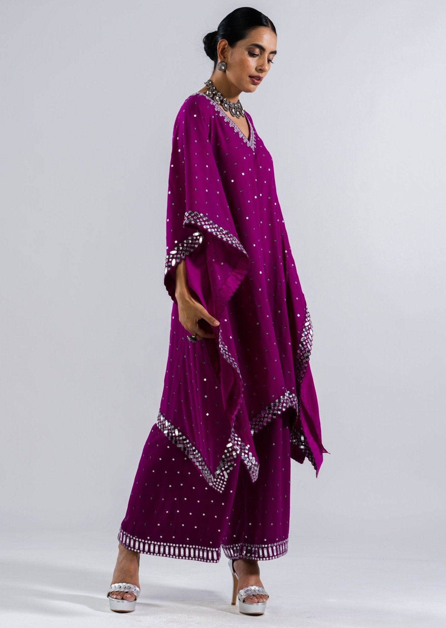 Pop Wine Kaftan Set