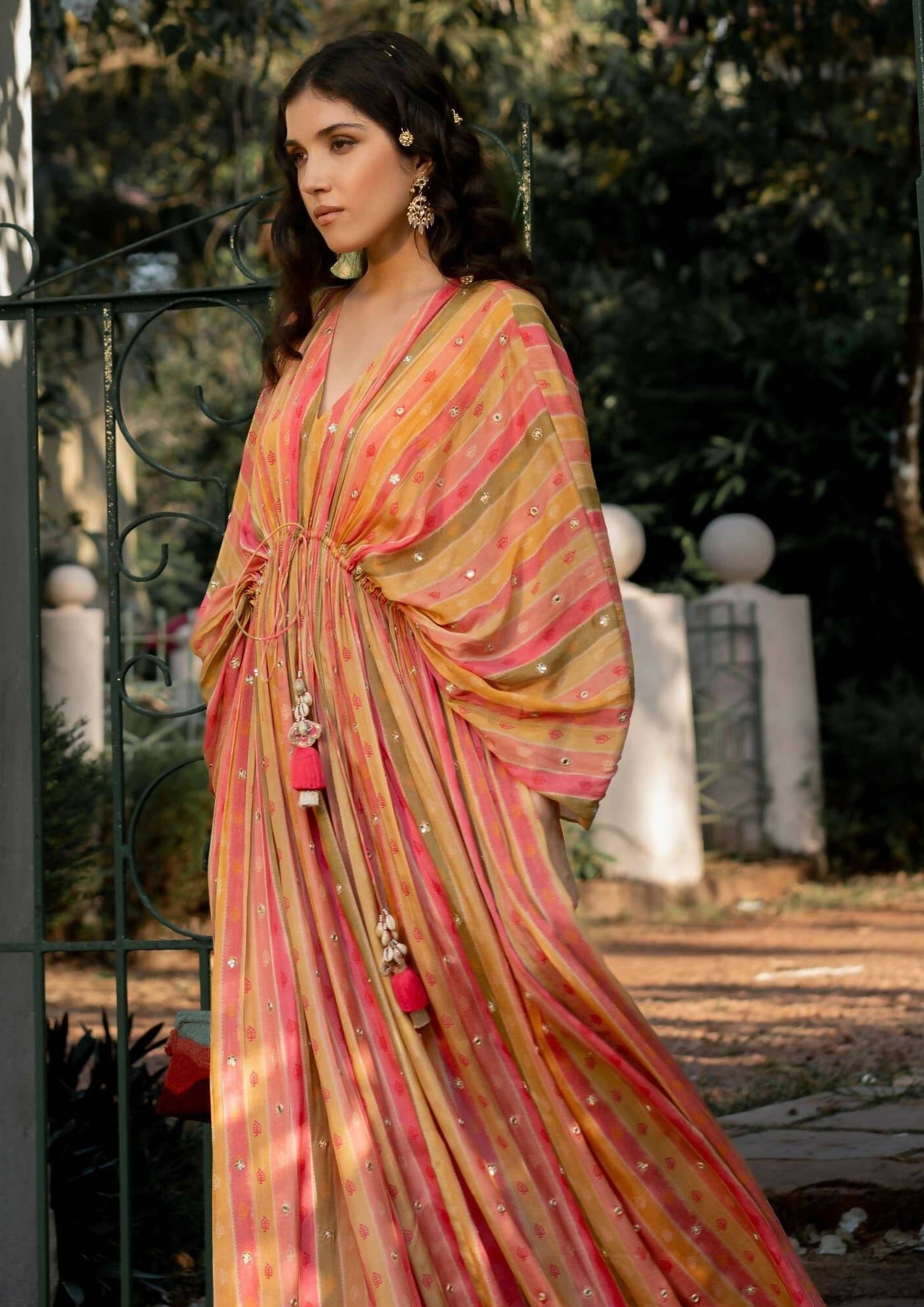 Vintage Stripe Kaftan Set