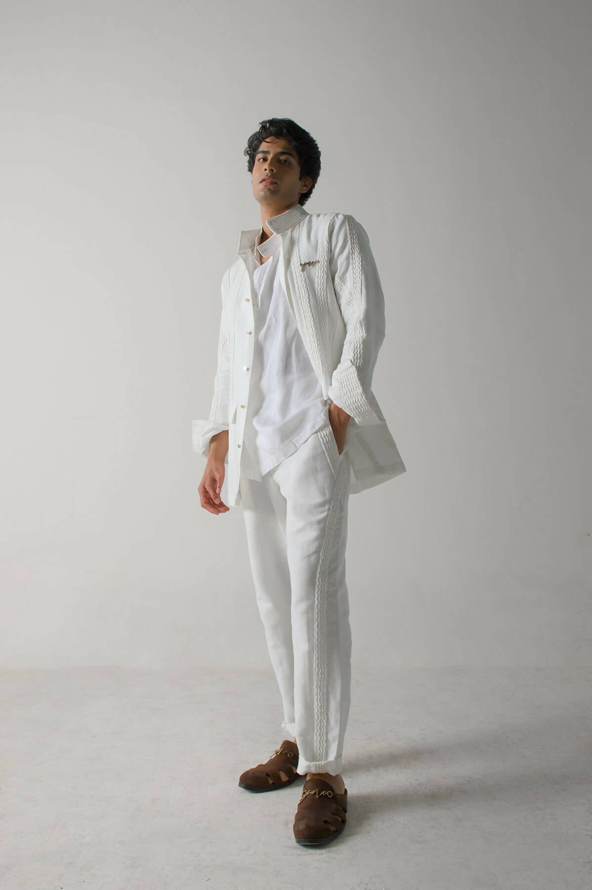 Ivory Linen Trousers