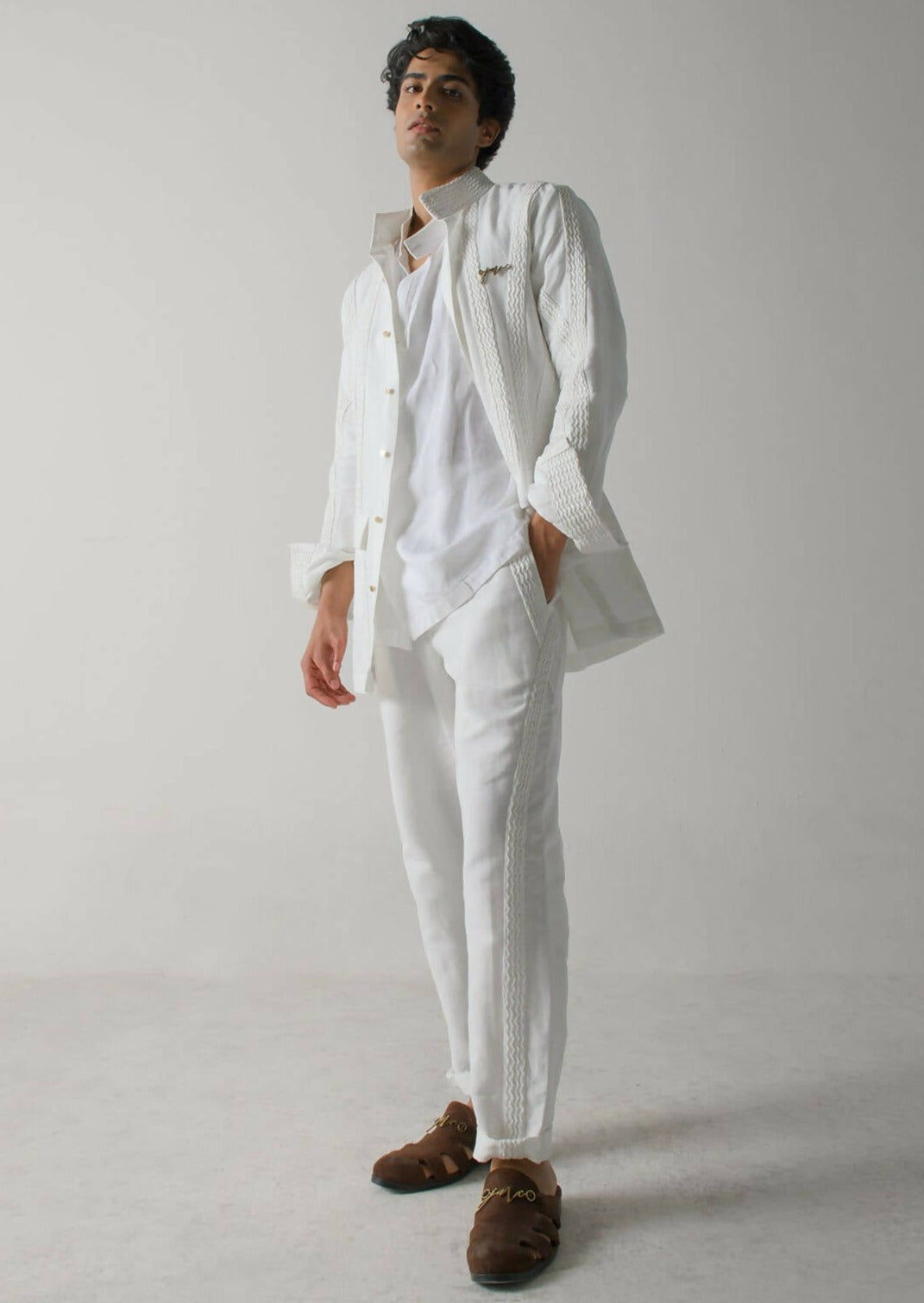 Ivory Linen Trousers