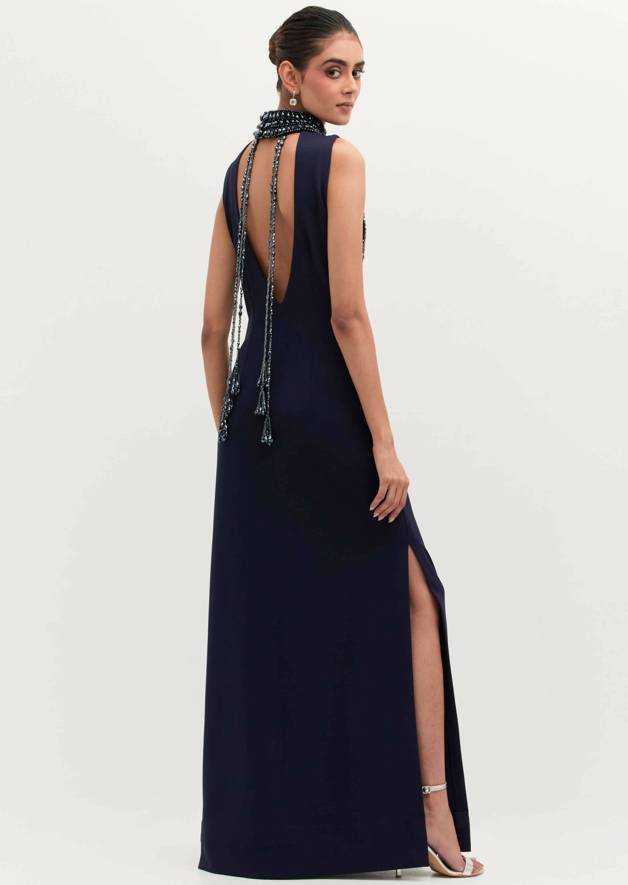 Navy Blue Mala Gown