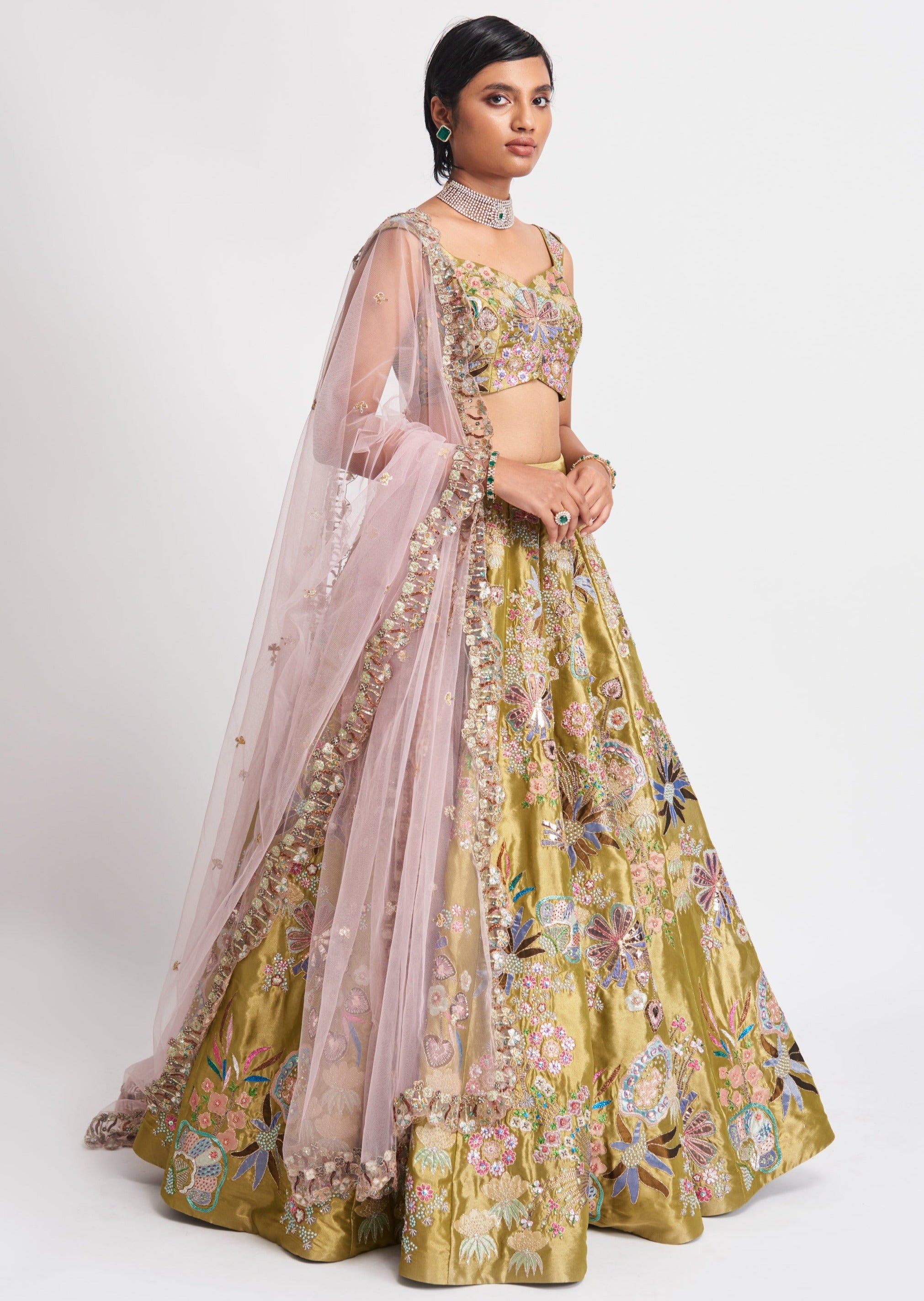 Zahra Citron Green Lehenga Set