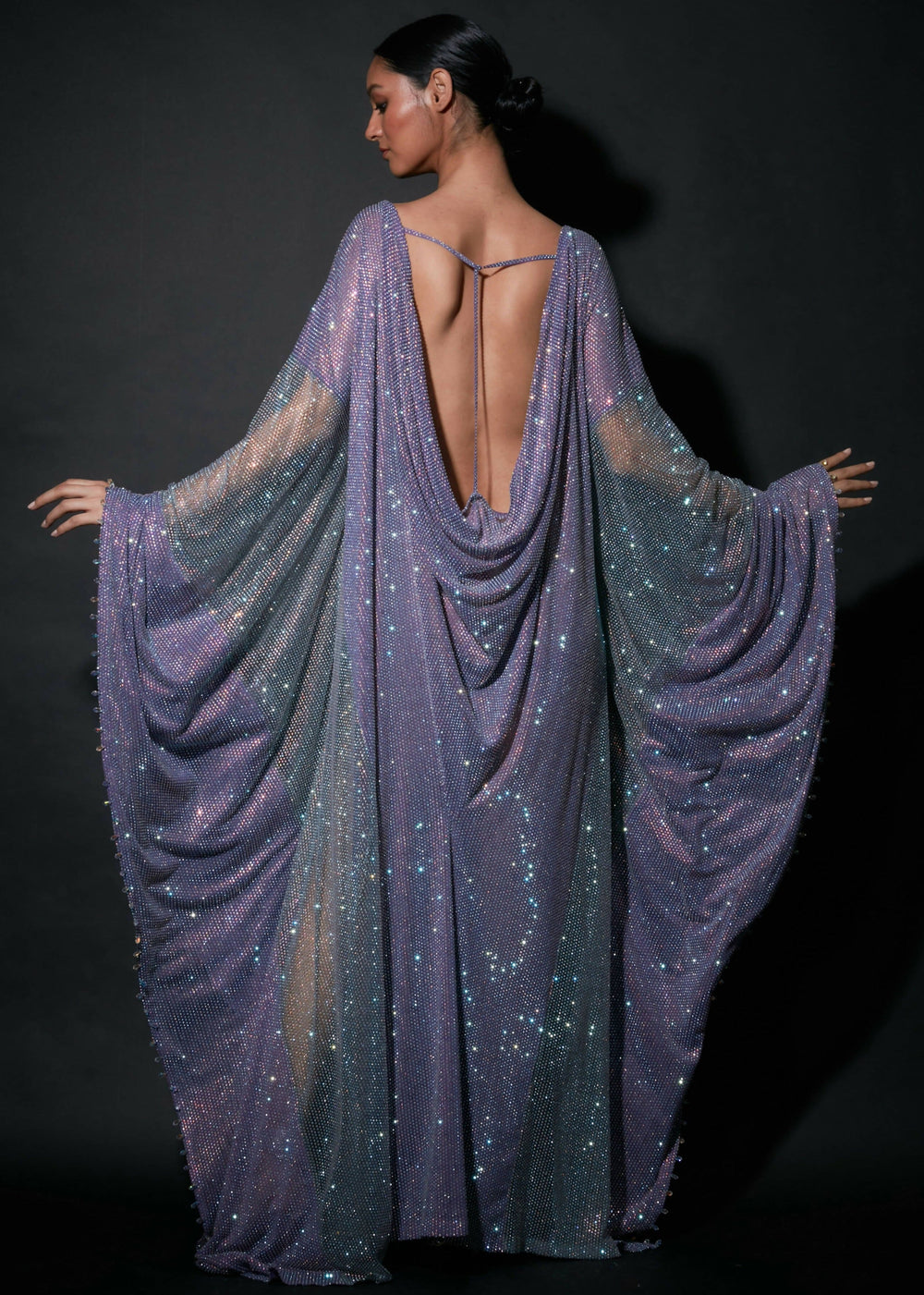 Florian Cupro Satin Purple kaftan